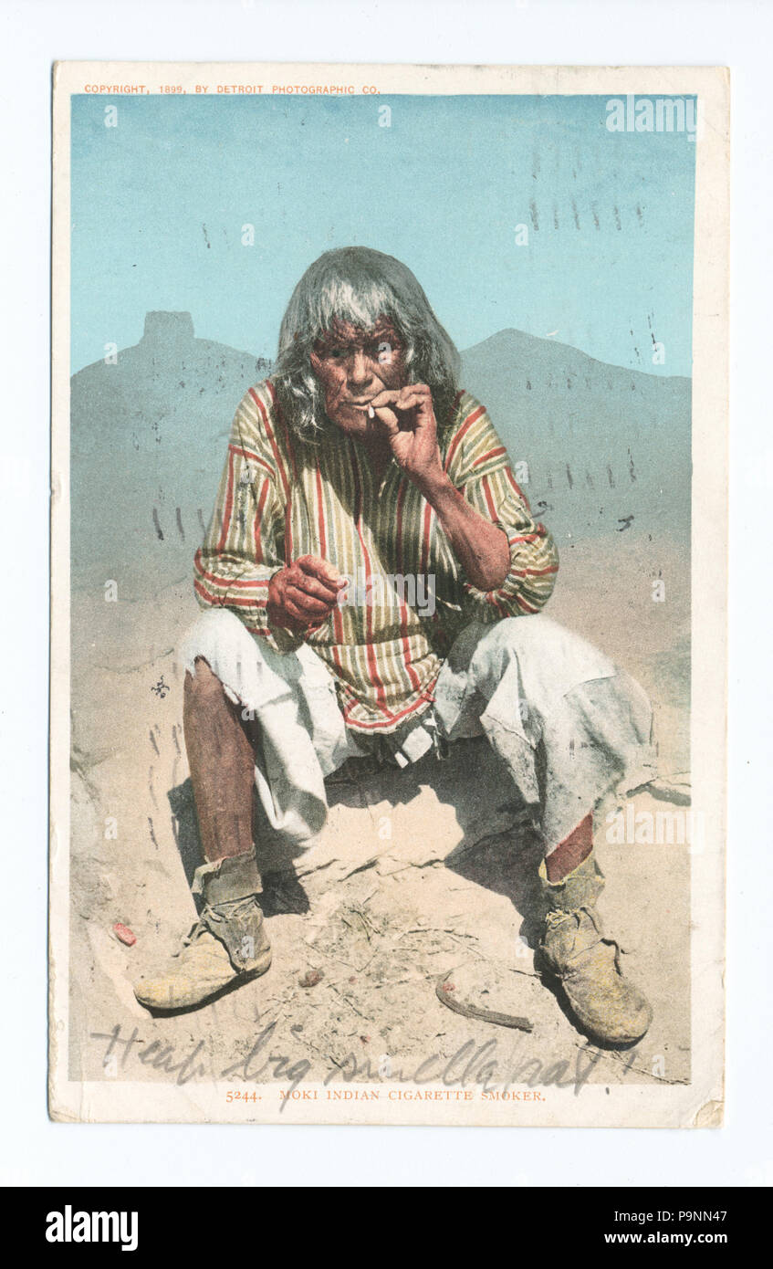 84 Un Indien de Moki fumeur, d'Indiens (NYPL b12647398-62163) Banque D'Images
