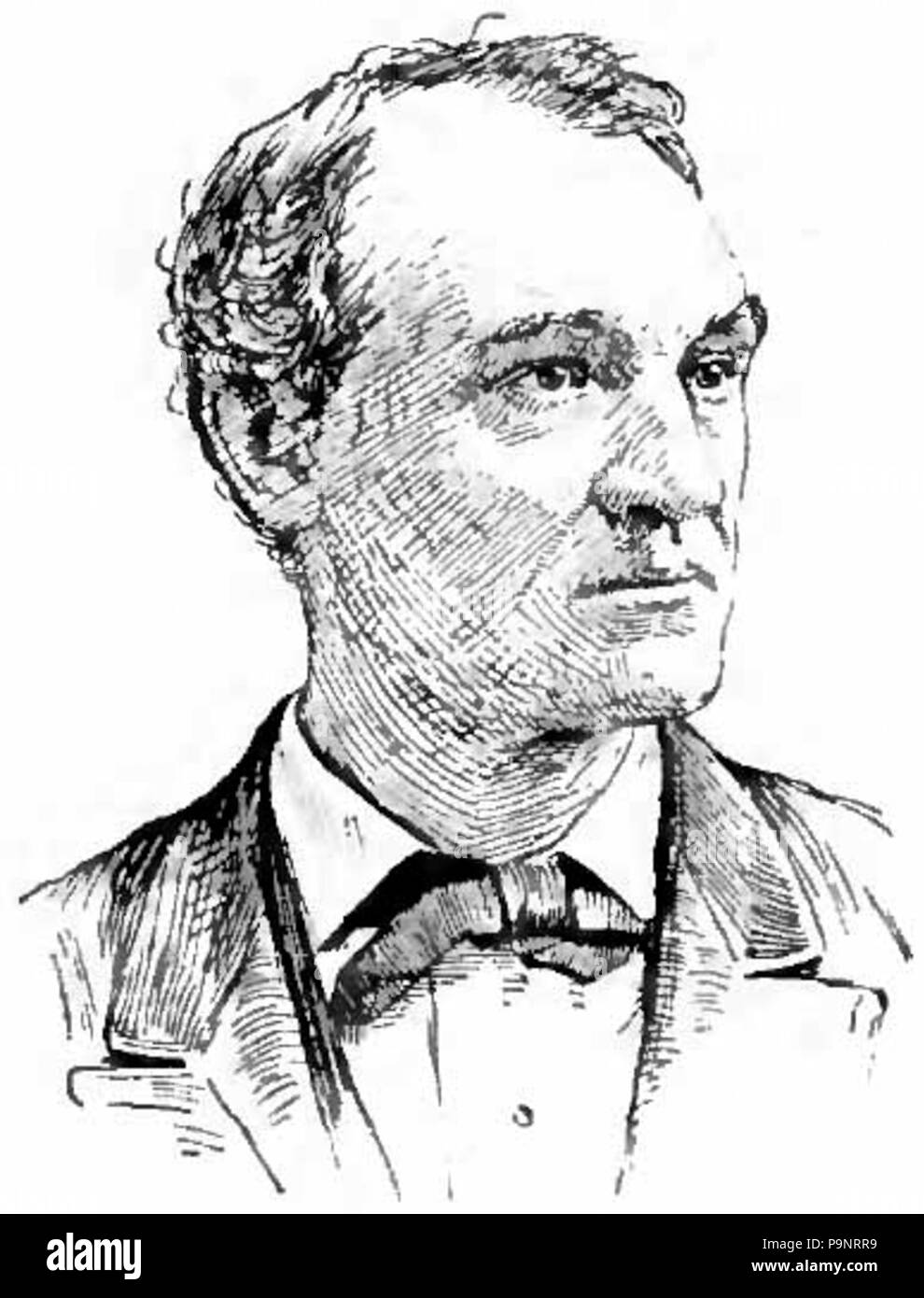 . Anglais : dessin Portrait de John Griffin Carlisle, sénateur américain du Kentucky et le secrétaire au Trésor en vertu de Grover Cleveland. publié 1891143 Appletons' Carlisle John Griffin Banque D'Images