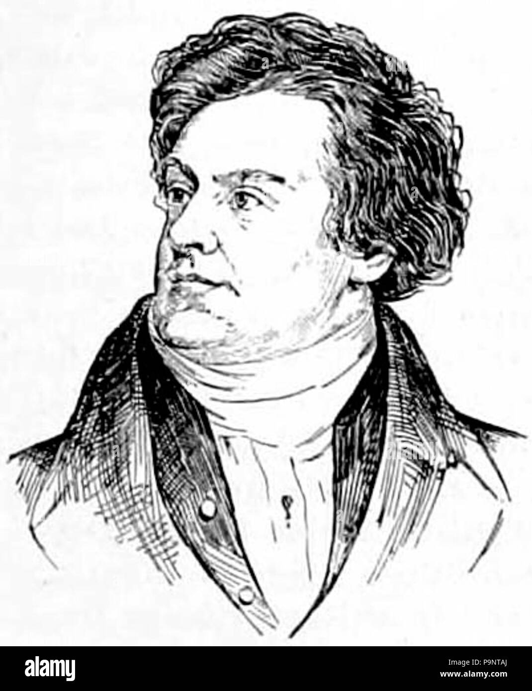 . Anglais : Portrait dessin (tête) de l'United States auteur William Leete Pierre (1792-1844). publié 1900145 Appletons' Stone William Leete Banque D'Images