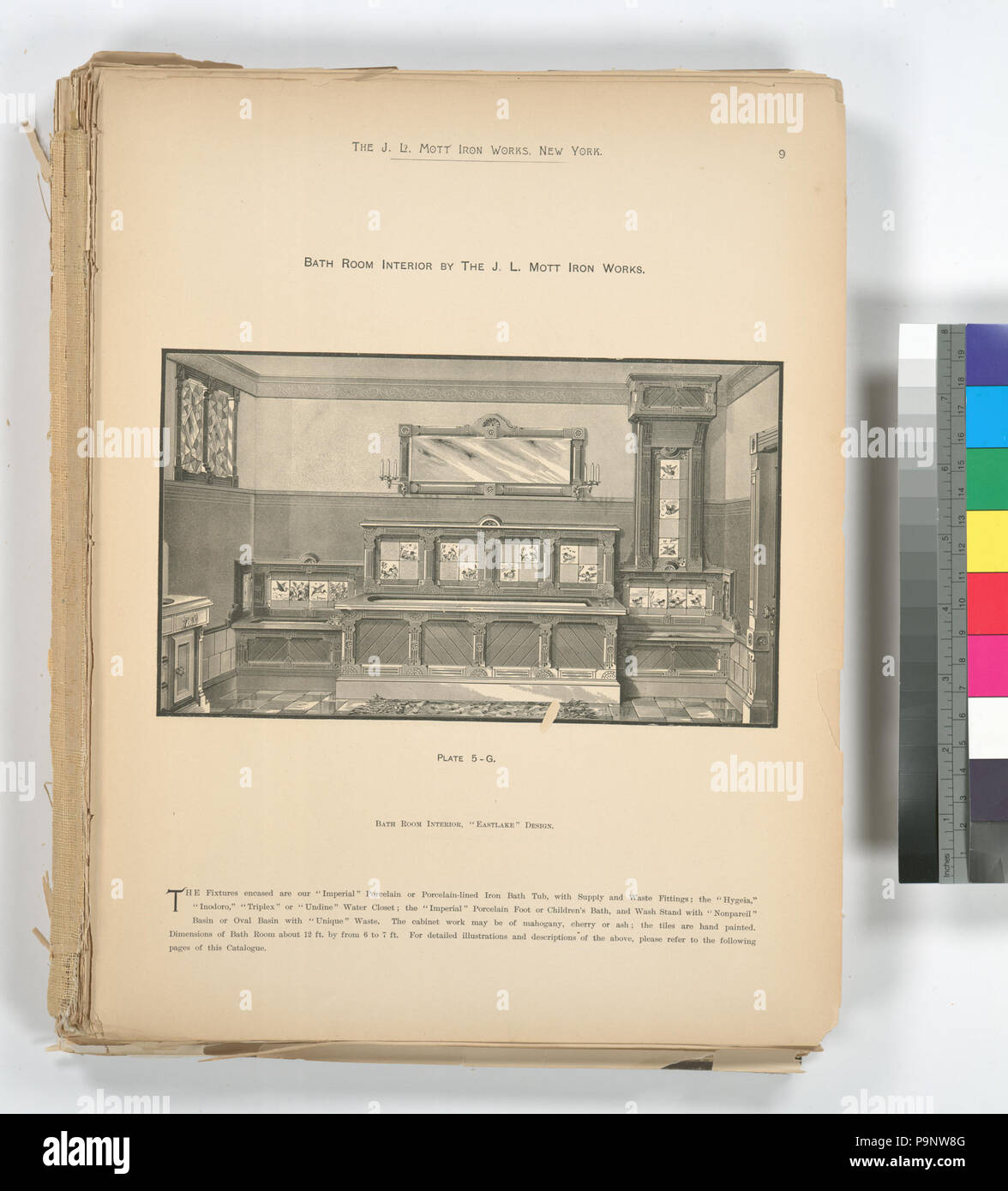 187 Salle de bain intérieur, "Conception d'Eastlake (NYPL b15260162-487325) Banque D'Images