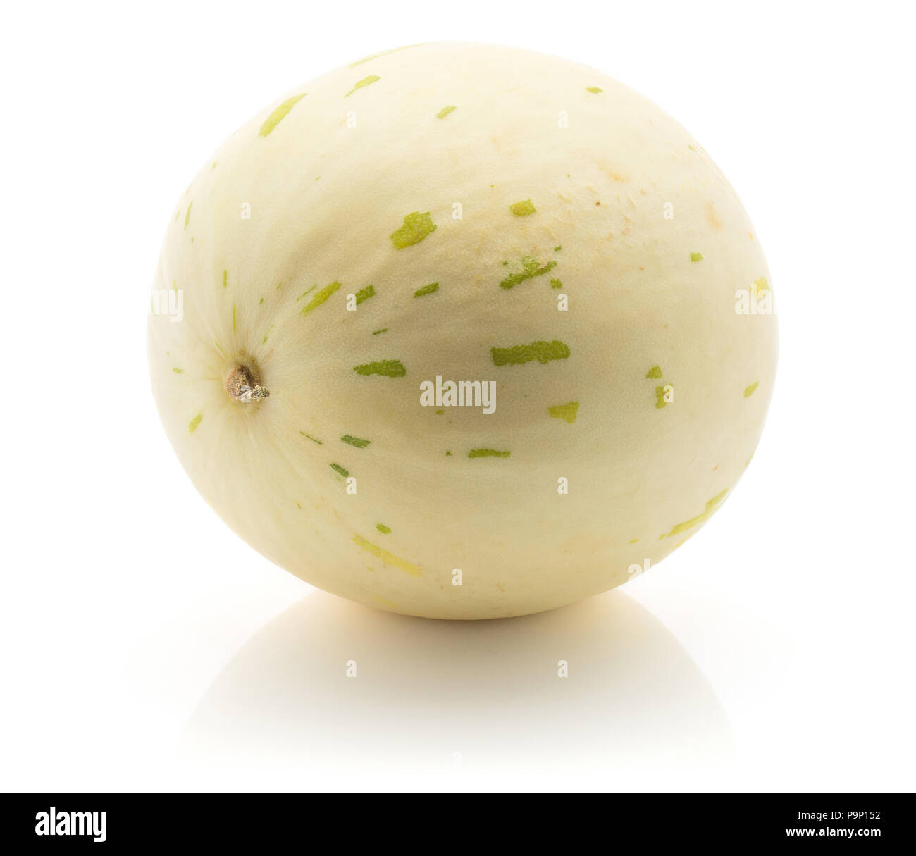 (Melon Piel de Sapo, miellat) isolé sur fond blanc un ensemble Banque D'Images