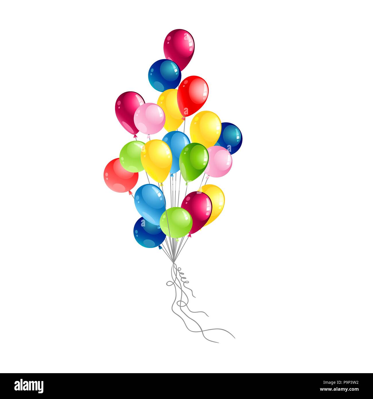 Ballons de couleur isolées Illustration de Vecteur