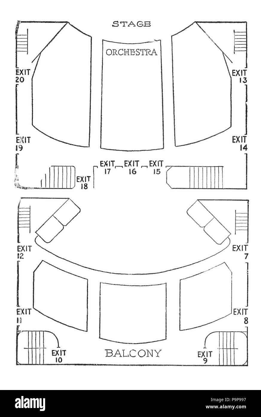 47 48th-Street-Theater Seating-Diagram--1921 Banque D'Images