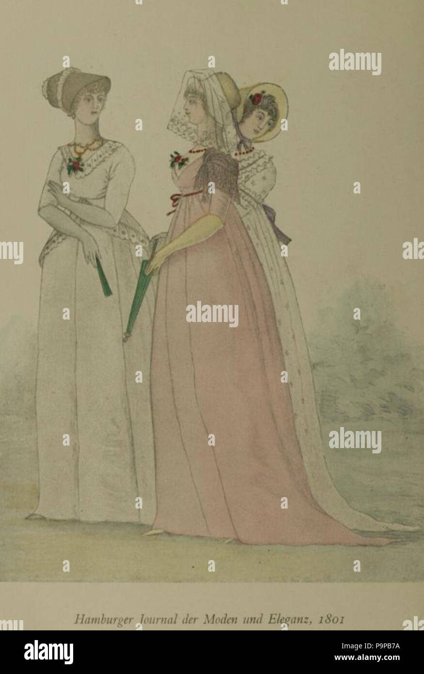 . L'illustration de mode allemande, 1801 . Publié en 1909, décrit la mode de générations plus tôt. 94 AAModes et manières1 Banque D'Images