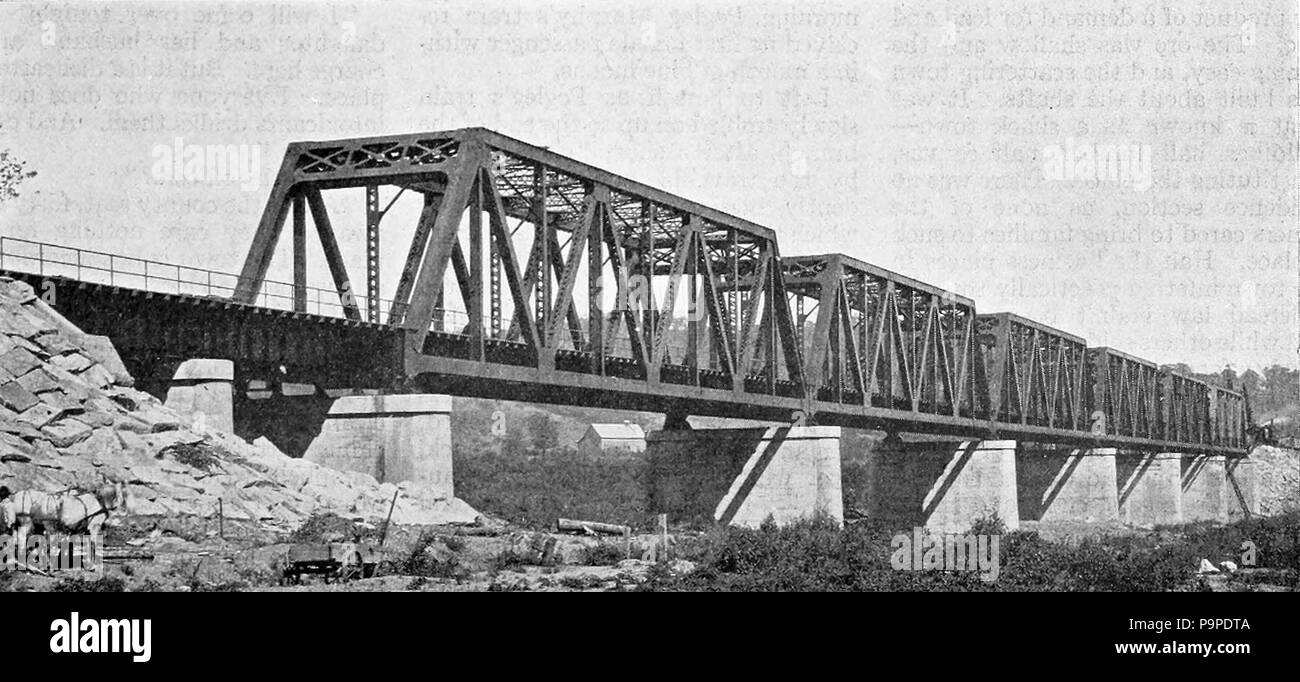 175 Baltimore and Ohio Railroad bridge plus grande rivière Miami (1920) Banque D'Images