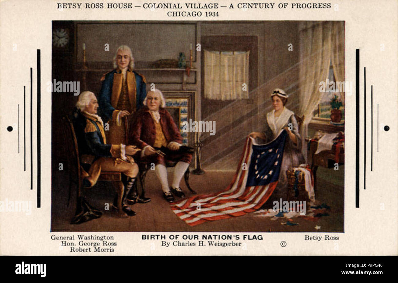 199 La Maison de Betsy Ross--Village colonial--un siècle de progrès Chicago 1934 (NPAR) 416026 Banque D'Images