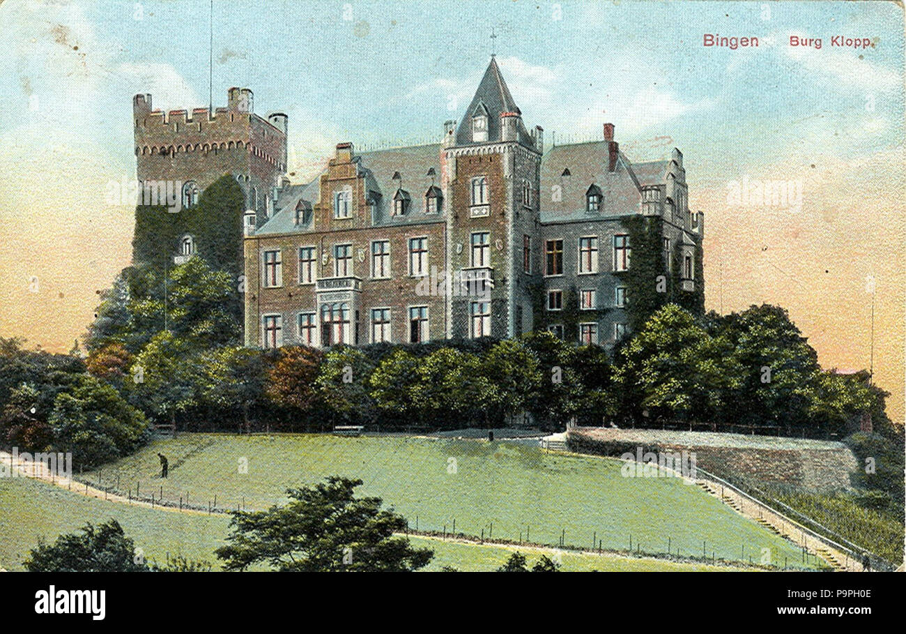 . Anglais : Carte postale, sans date ( ca.1914 ).Titre : 'Bingen - Château Klopp' Deutsch : Postkarte, undatiert ( ca.1914 ).Titel : 'Bingen - Burg Klopp' . 12.09.2008 204 Bingen - Burg Klopp Banque D'Images