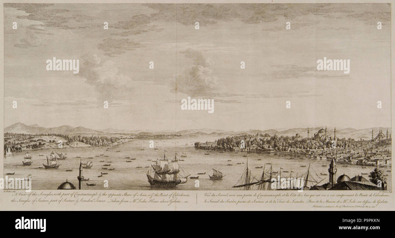 92 Une vue sur le sérail, avec une partie de Constantinople &AMP ; la rive opposée de l'Asie, à savoir le point de Calcedonia Serag, le Dalton - Richard - 1751 Banque D'Images