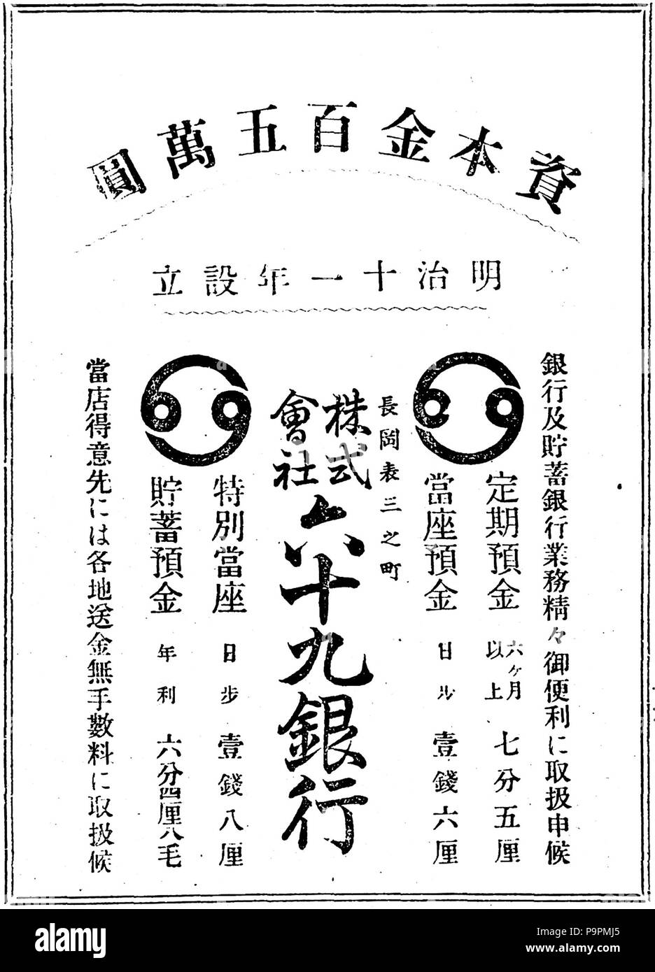 Annonce 101 de la Banque 69 Banque D'Images