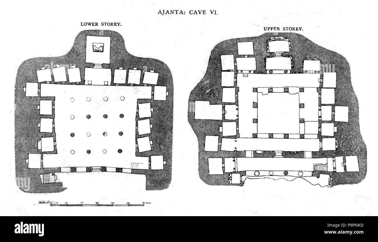 107 plan 6 grotte d'Ajanta Banque D'Images