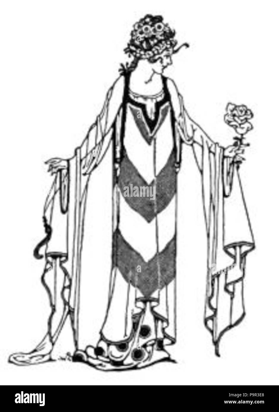 191 belle dame Art Déco Clip Art Banque D'Images