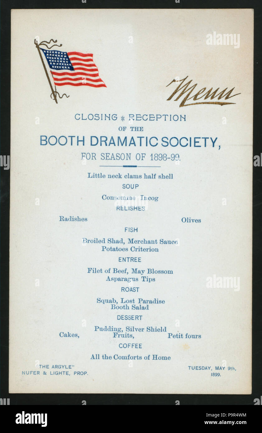 Réception de clôture (325) détenus par la société Spectaculaire stand (à) l'ARGYLE ( ) ((HÔTEL)) (NYPL Hadès-271654-467814) Banque D'Images