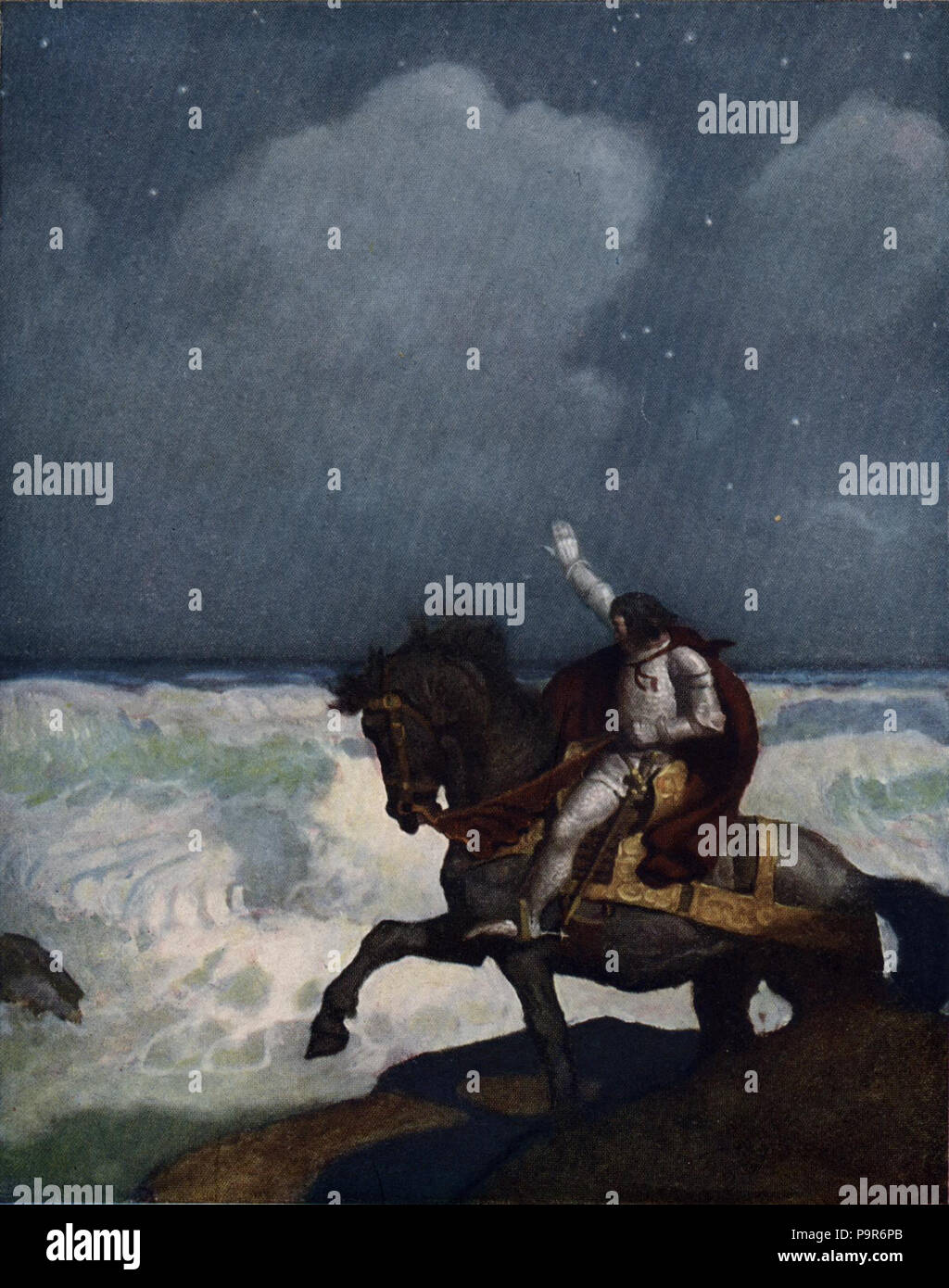 Les garçons 230 - Roi Arthur N. C. Wyeth - p214 Banque D'Images