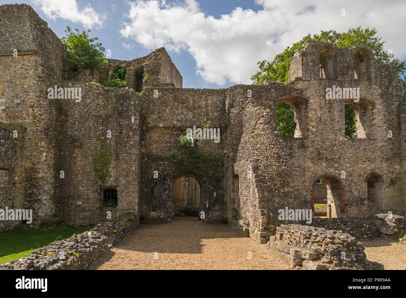 Wolvesley alias château ancien palais des évêques à Winchester, Hampshire, Angleterre - Les vestiges d'un palais du 12ème siècle Banque D'Images