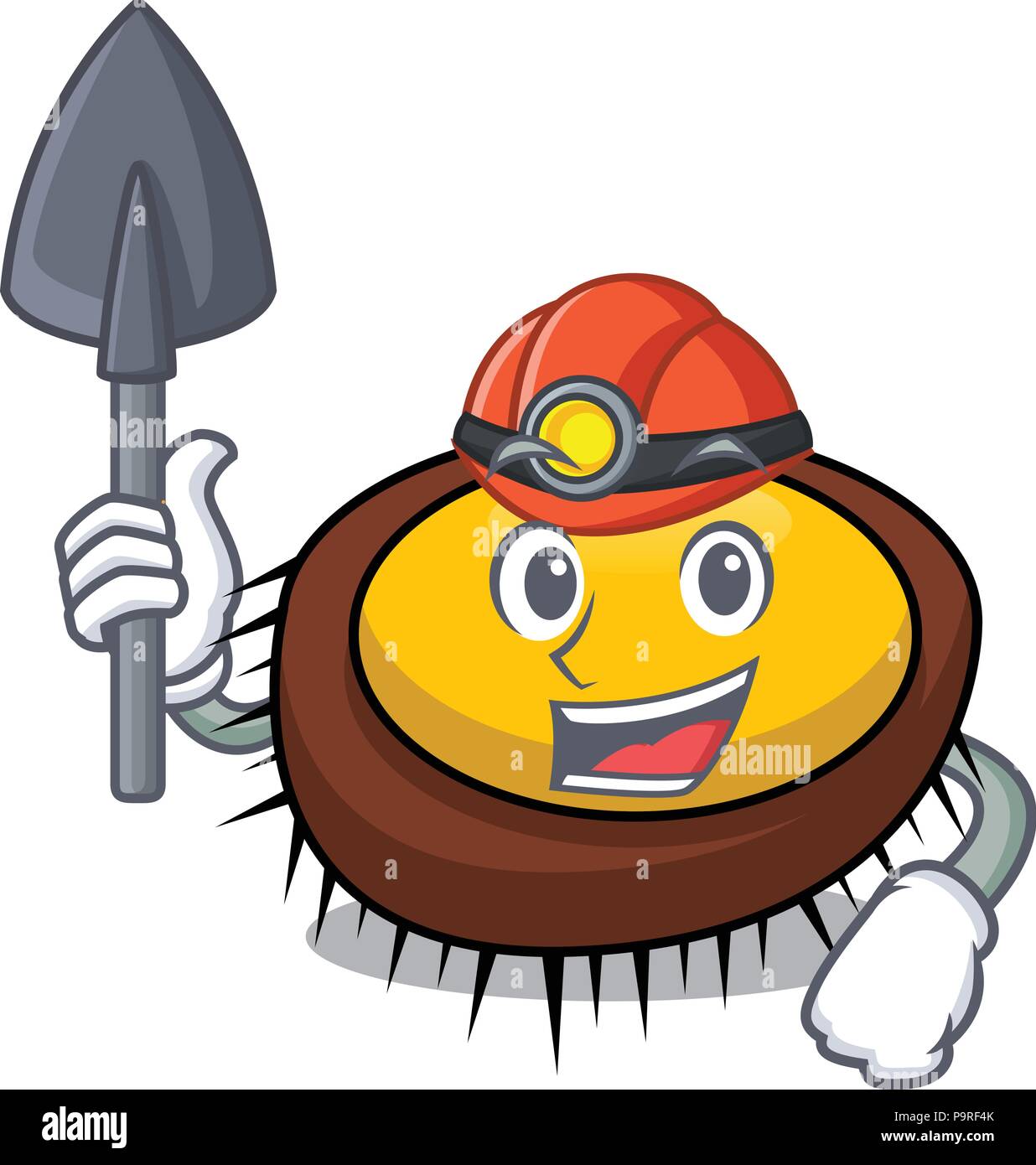 Miner sea urchin mascot cartoon Illustration de Vecteur