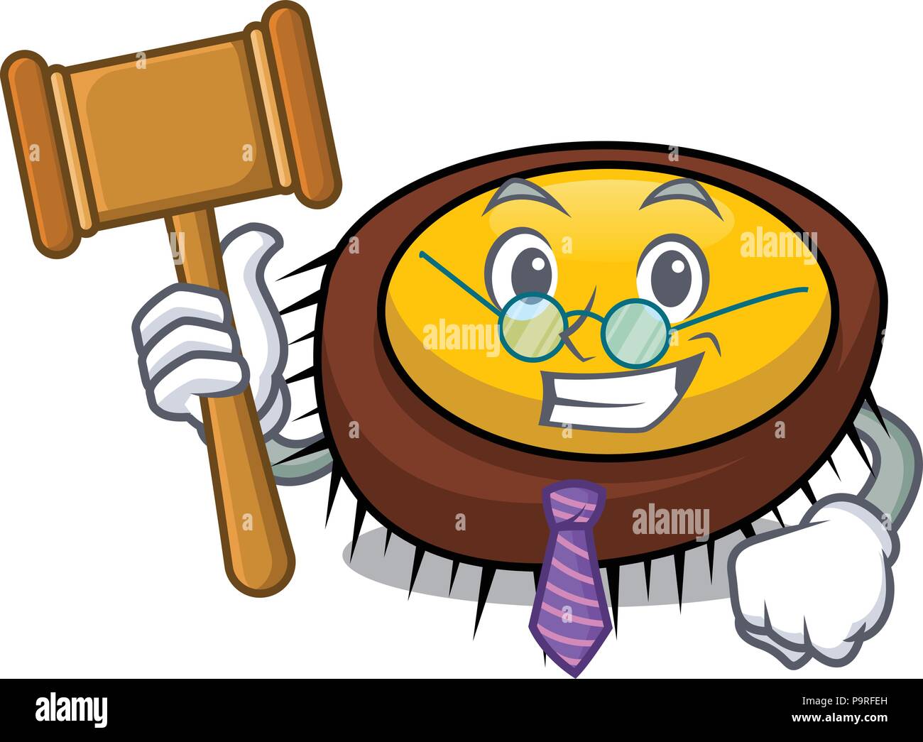 L'oursin mascot cartoon juge Illustration de Vecteur