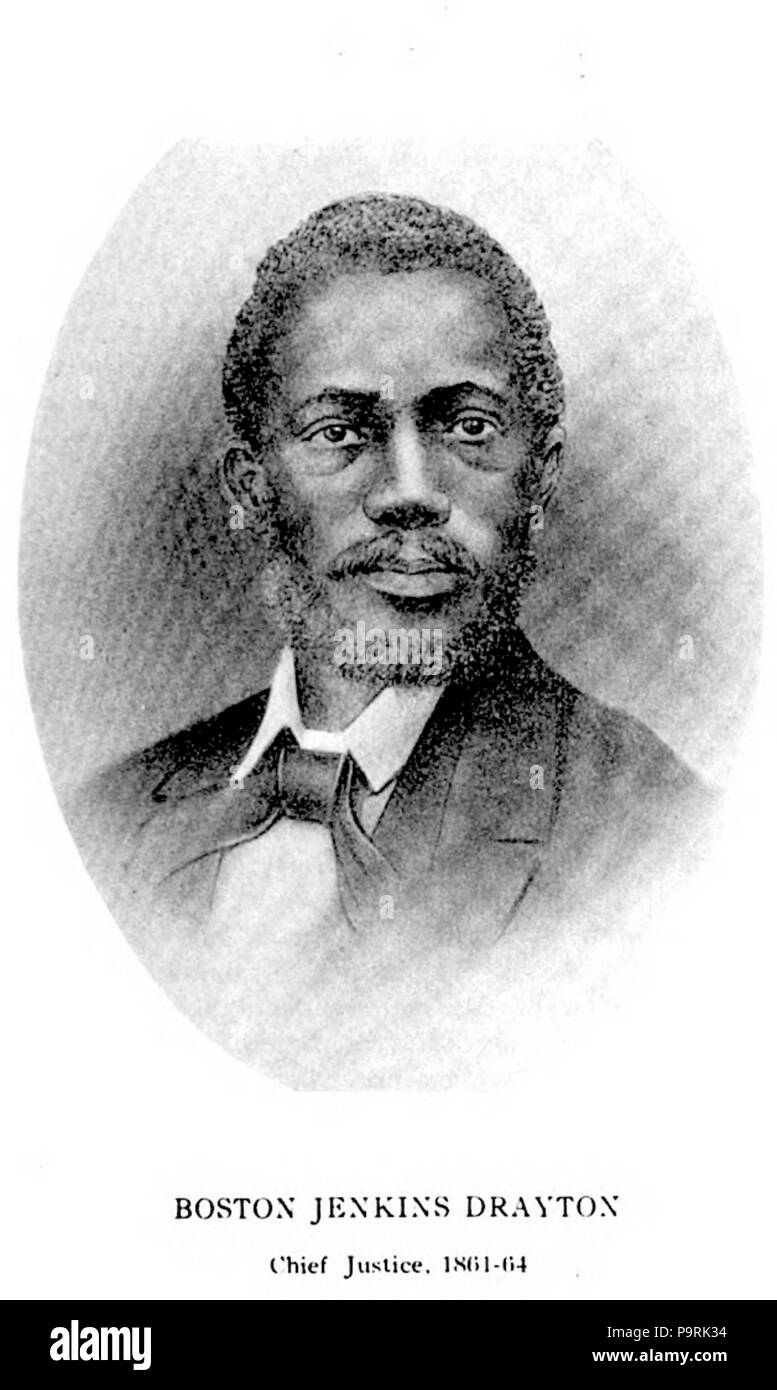 . Anglais : Portrait of Boston Jenkins Drayton. Illustration de cas tranchés par la Cour suprême de la République du Libéria . Entre 1850 et 1907, Boston 218 Jenkins Drayton (Juge en chef du Libéria 1861-64) Banque D'Images