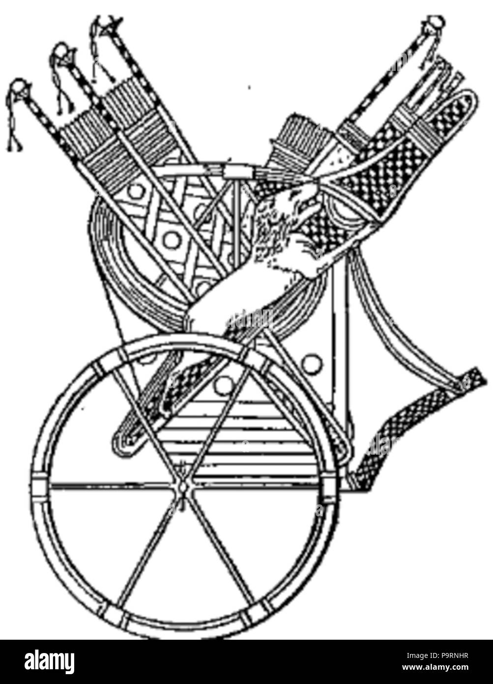 261 C +B-Chariot-Fig EgyptChariotWithArrowCases-4 Banque D'Images