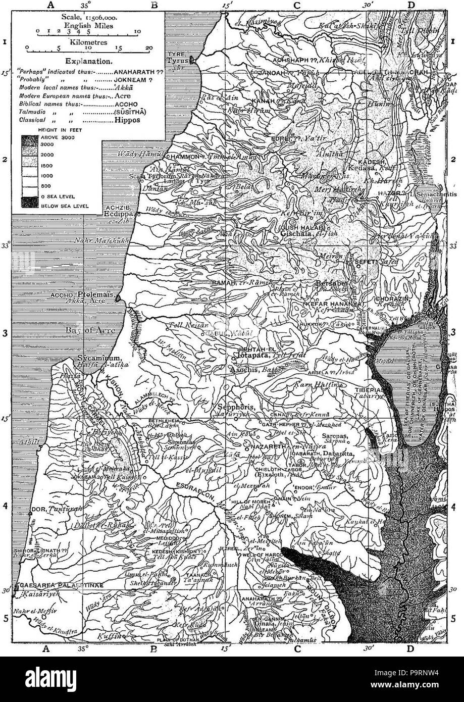 262 C +B-Galilee-Map Banque D'Images
