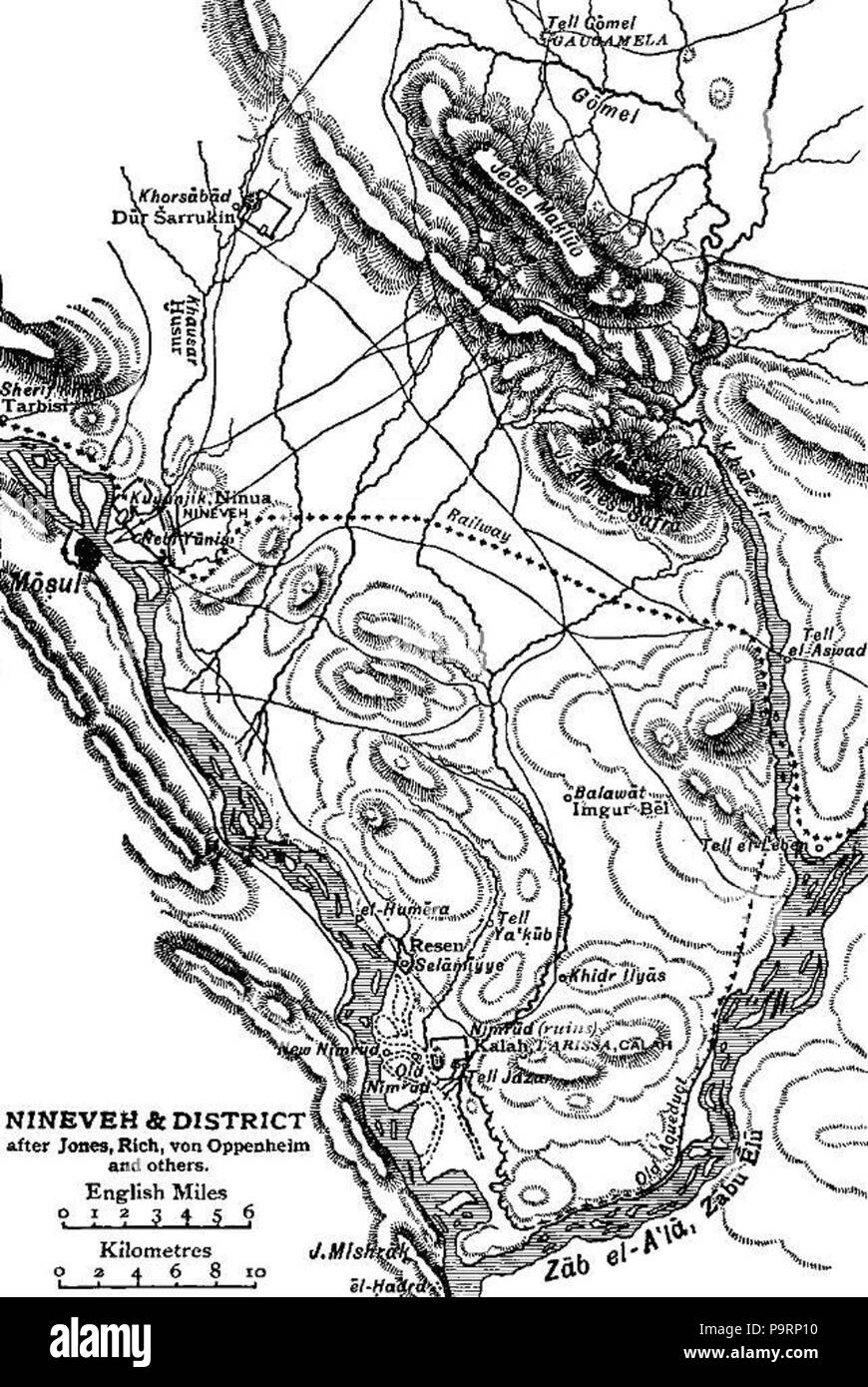 263 C +B-Nineveh-Map1-Localité Banque D'Images