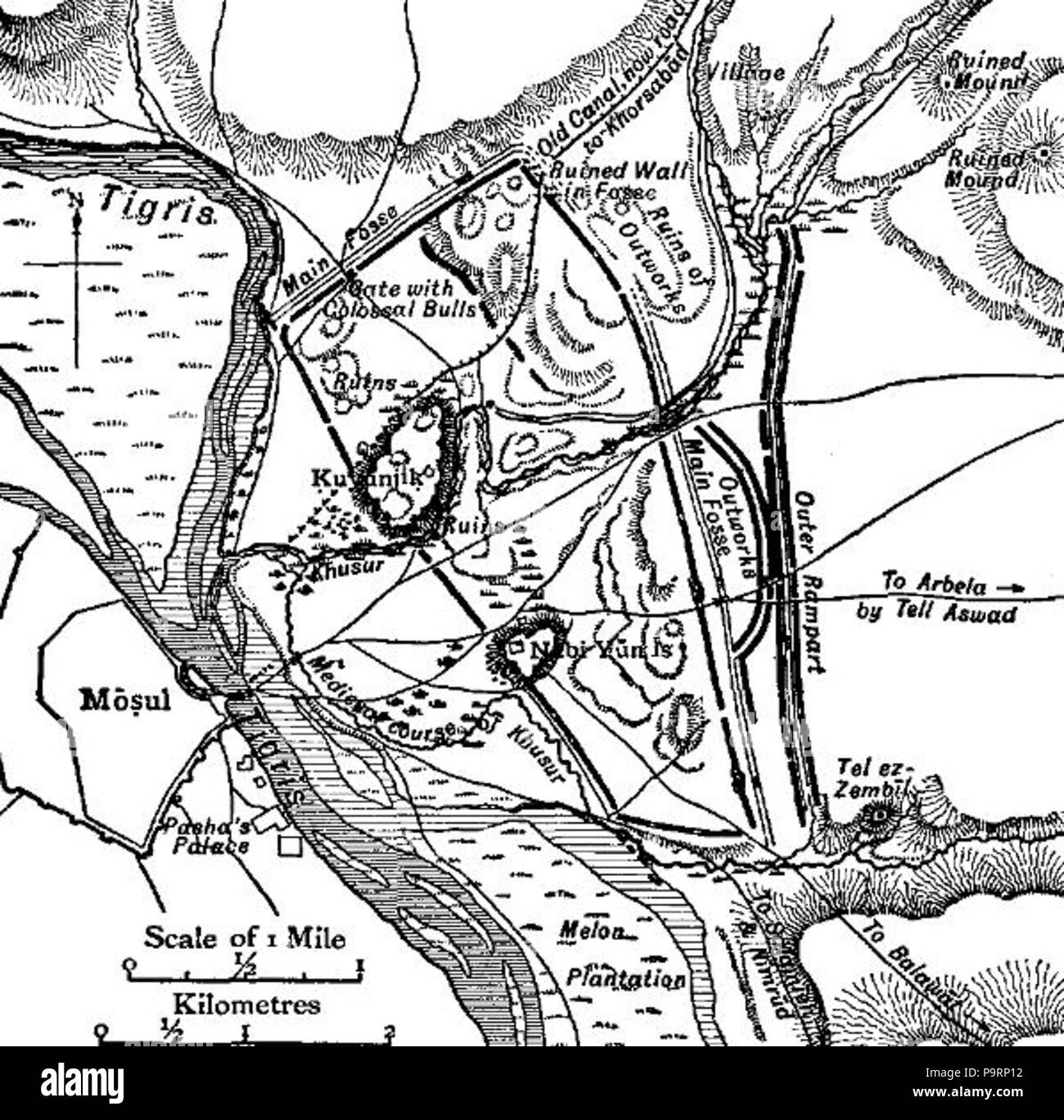 263 C +B-Nineveh-Map2-site Banque D'Images