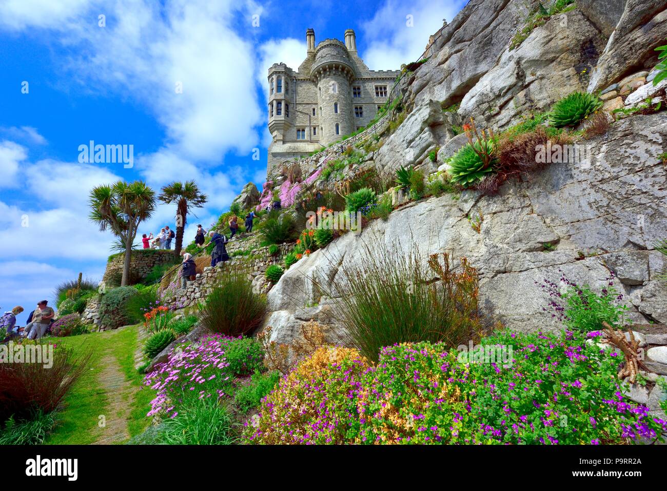 St Michael's Mount château et jardins,Karrek Loos yn Koos,Cornwall Marazion,Angleterre,,uk Banque D'Images