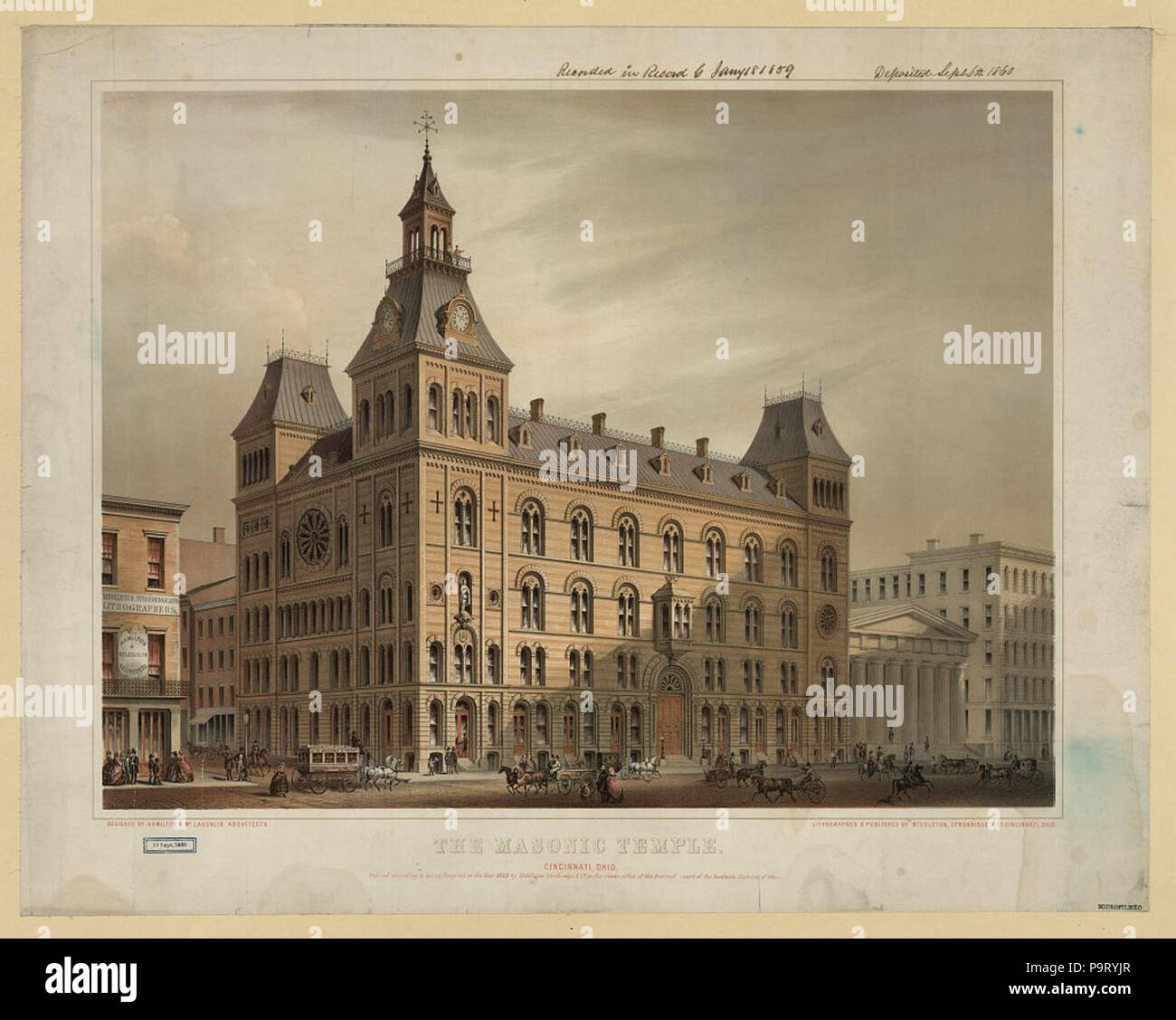 313 Cincinnati Temple maçonnique Banque D'Images