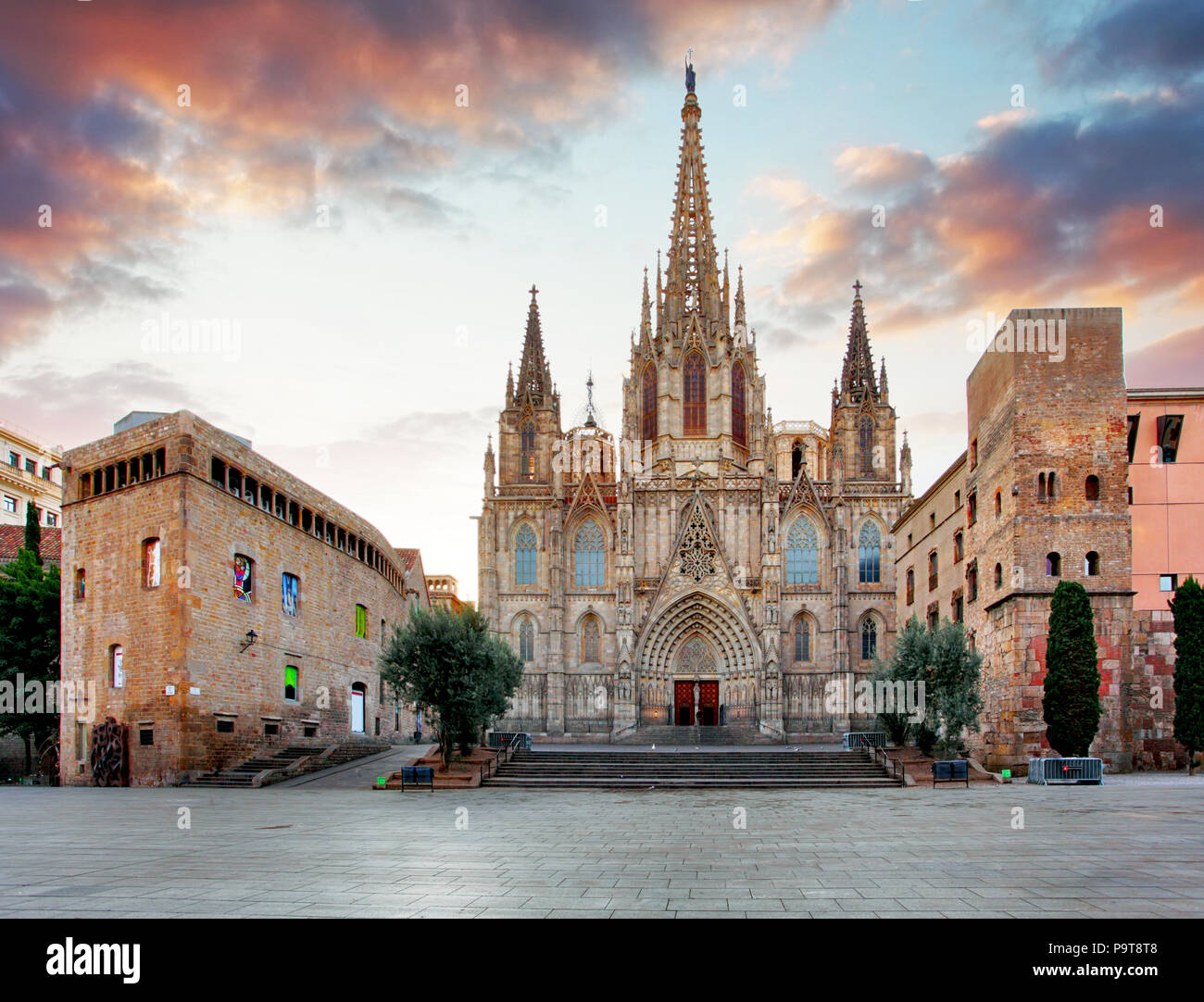 La Cathédrale de Barcelone. L'Espagne. Banque D'Images