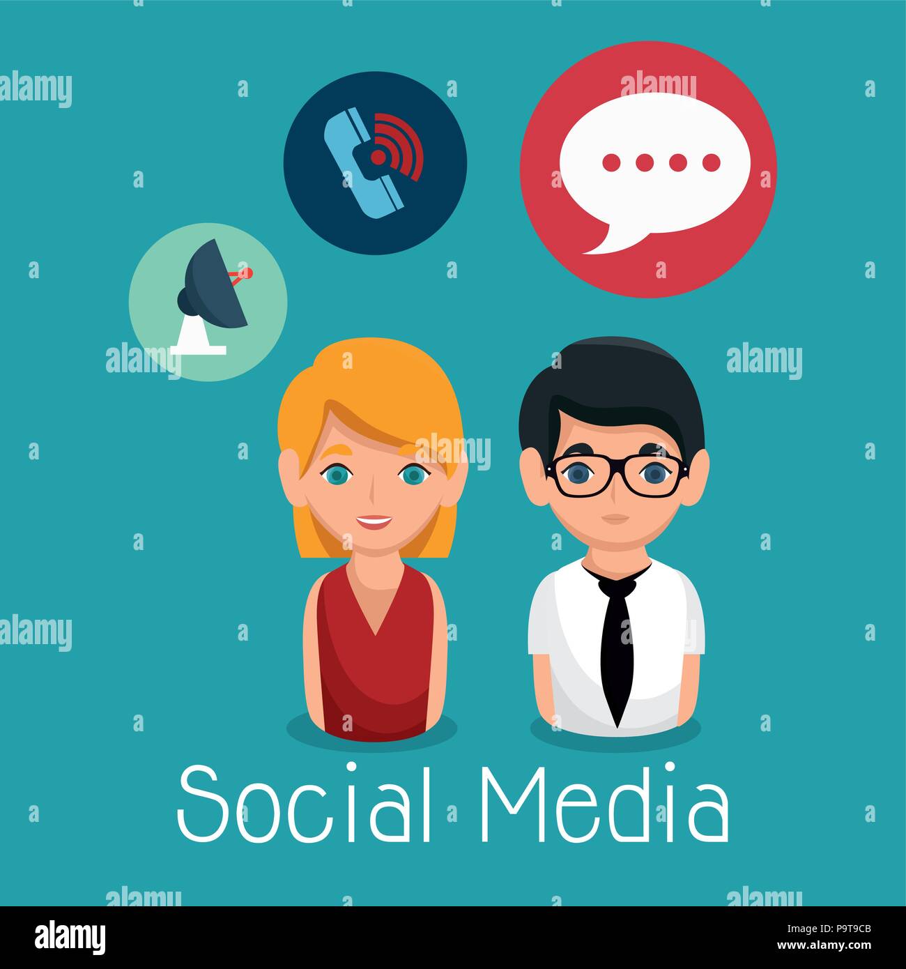 Caractères de la communauté médias sociaux conception d'illustration vectorielle Illustration de Vecteur