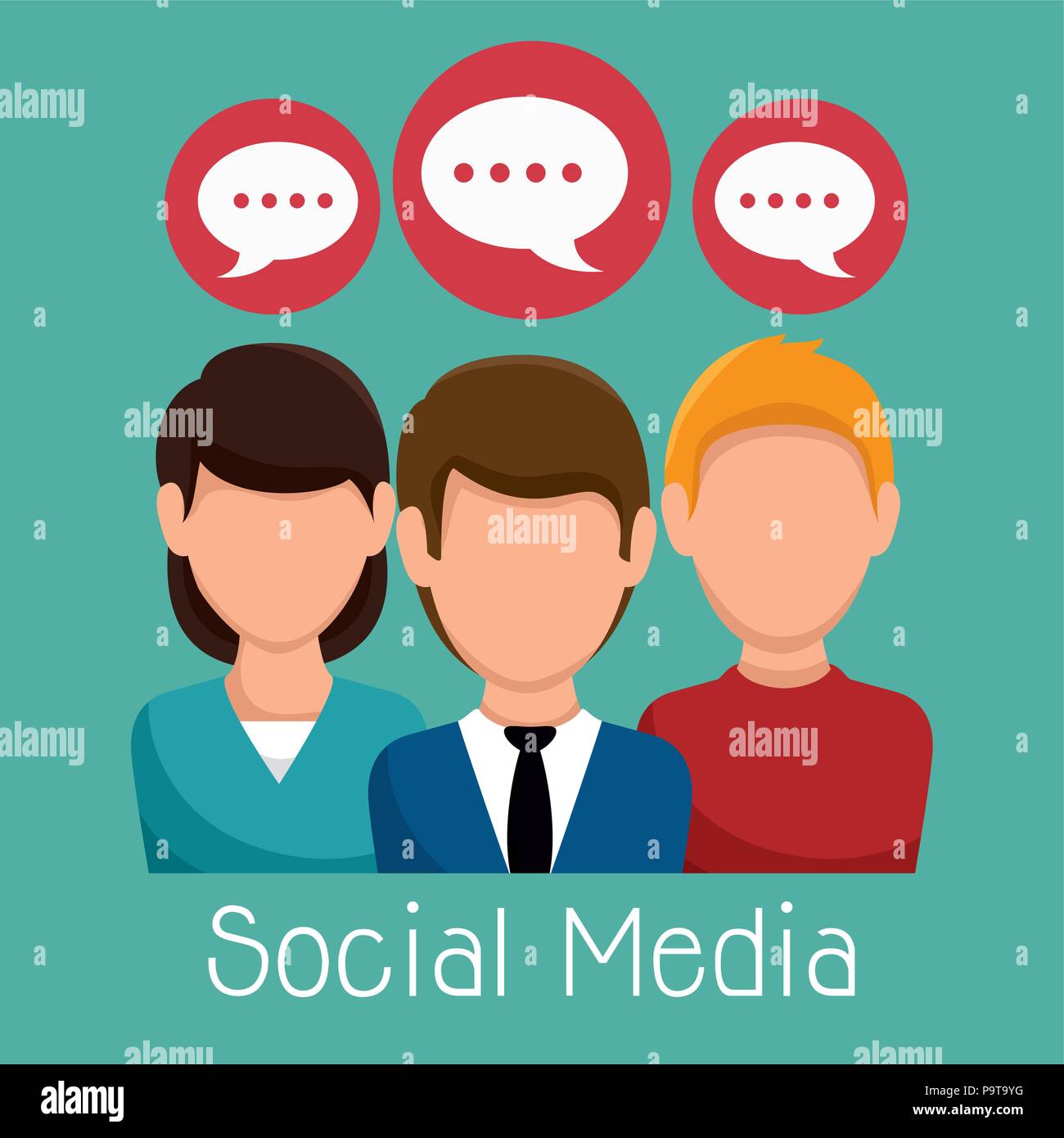 Caractères de la communauté médias sociaux conception d'illustration vectorielle Illustration de Vecteur