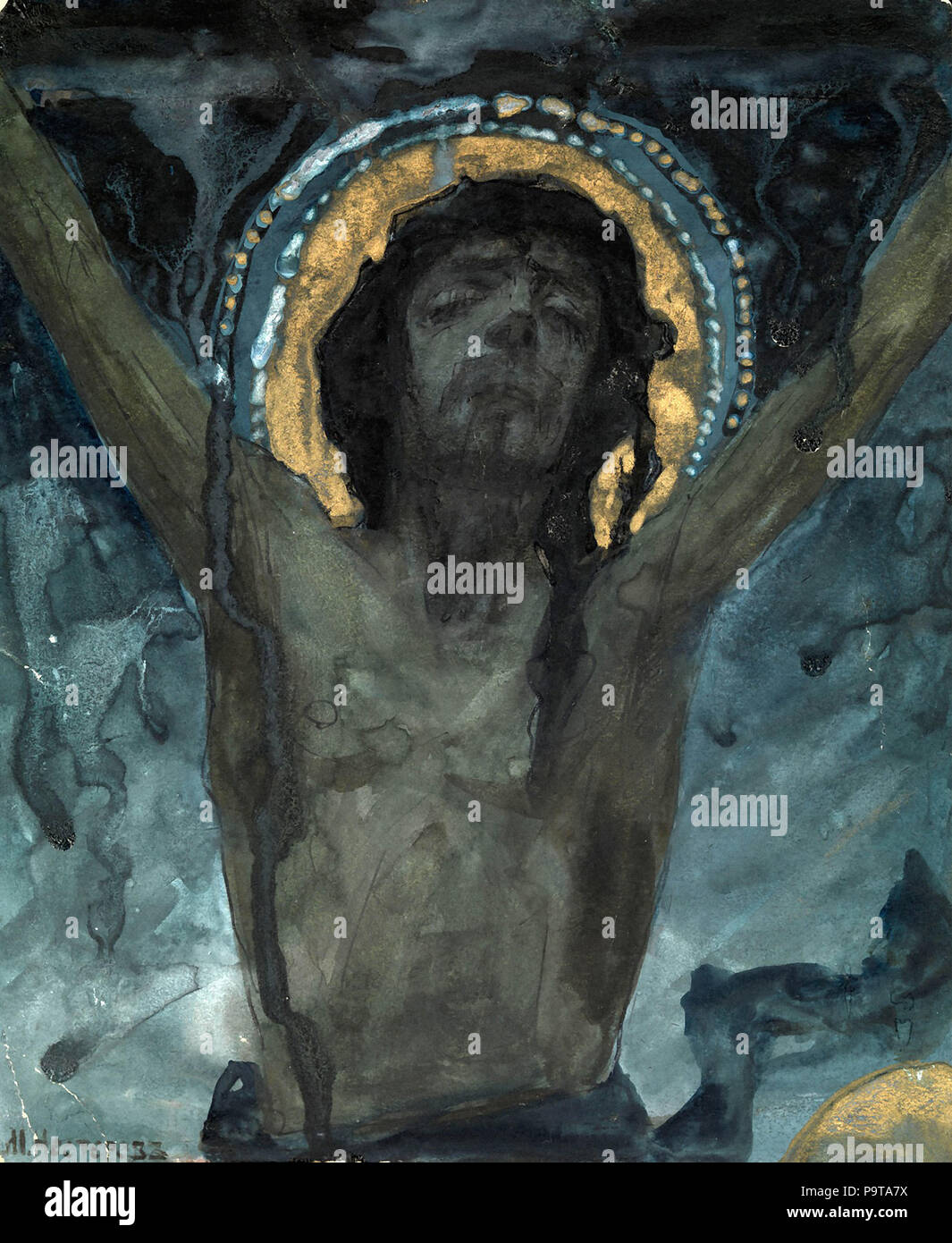 Mikhail Nesterov - Christ en croix Banque D'Images
