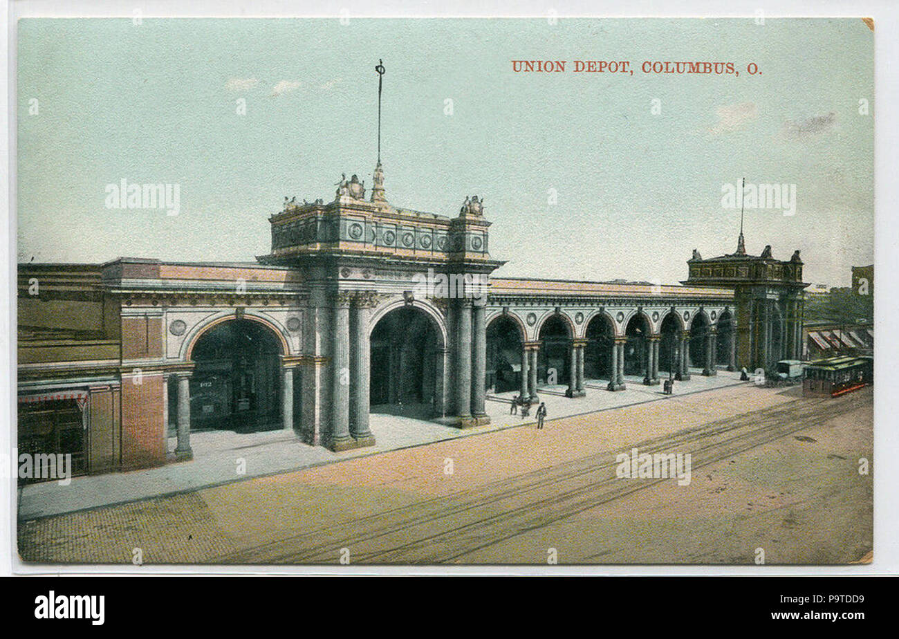 Columbus 339 Carte postale de la gare Union Banque D'Images