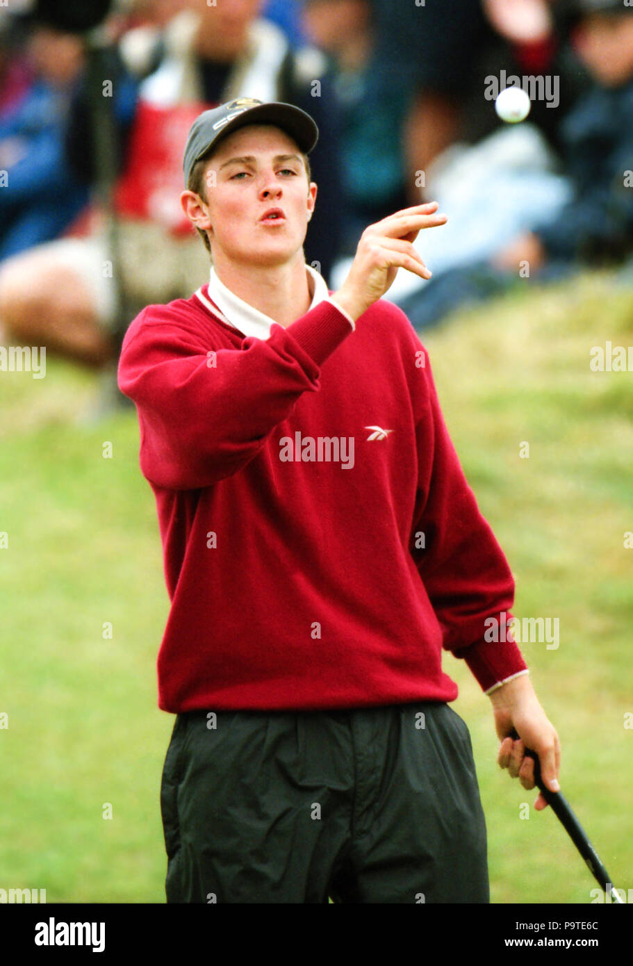 SOUTHPORT, Angleterre du 16 au 19 juillet 1998. Golfeur anglais Justin Rose dans le British Open 1998 Championnats de Golf. En tant qu'amateur est passé à égalité en 4e position au 127e Open Championship, s'est tenue au Royal Birkdale Golf Club à Southport, Angleterre. Sur 20 ans, il est favori pour prendre le 2018 s'ouvrir à la compétition de Carnoustie en Ecosse. ©Jayne Russell/ Alamy Stock Photo Banque D'Images