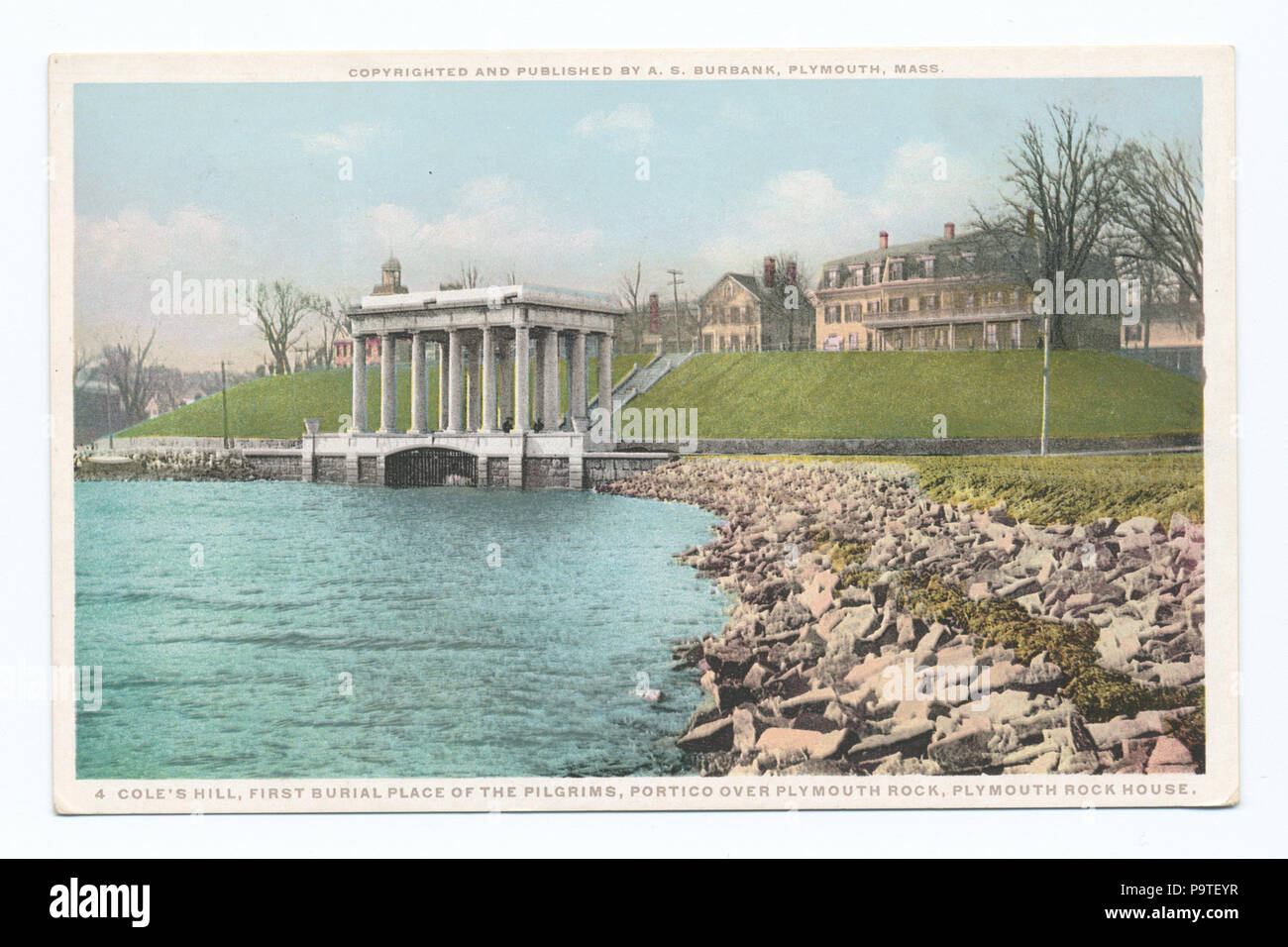 333 Cole's Hill, lieu de sépulture des premiers pèlerins, portique sur Plymouth Rock, Plymouth Rock House, Plymouth, de masse (NYPL b12647398-74595) Banque D'Images