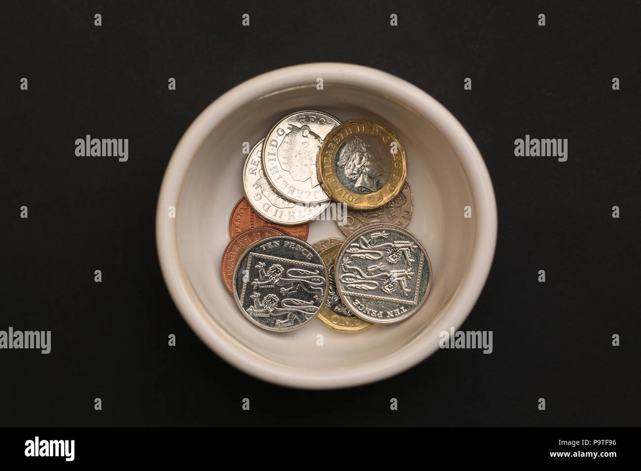 Petit pot de l'anglais de monnaie. Banque D'Images