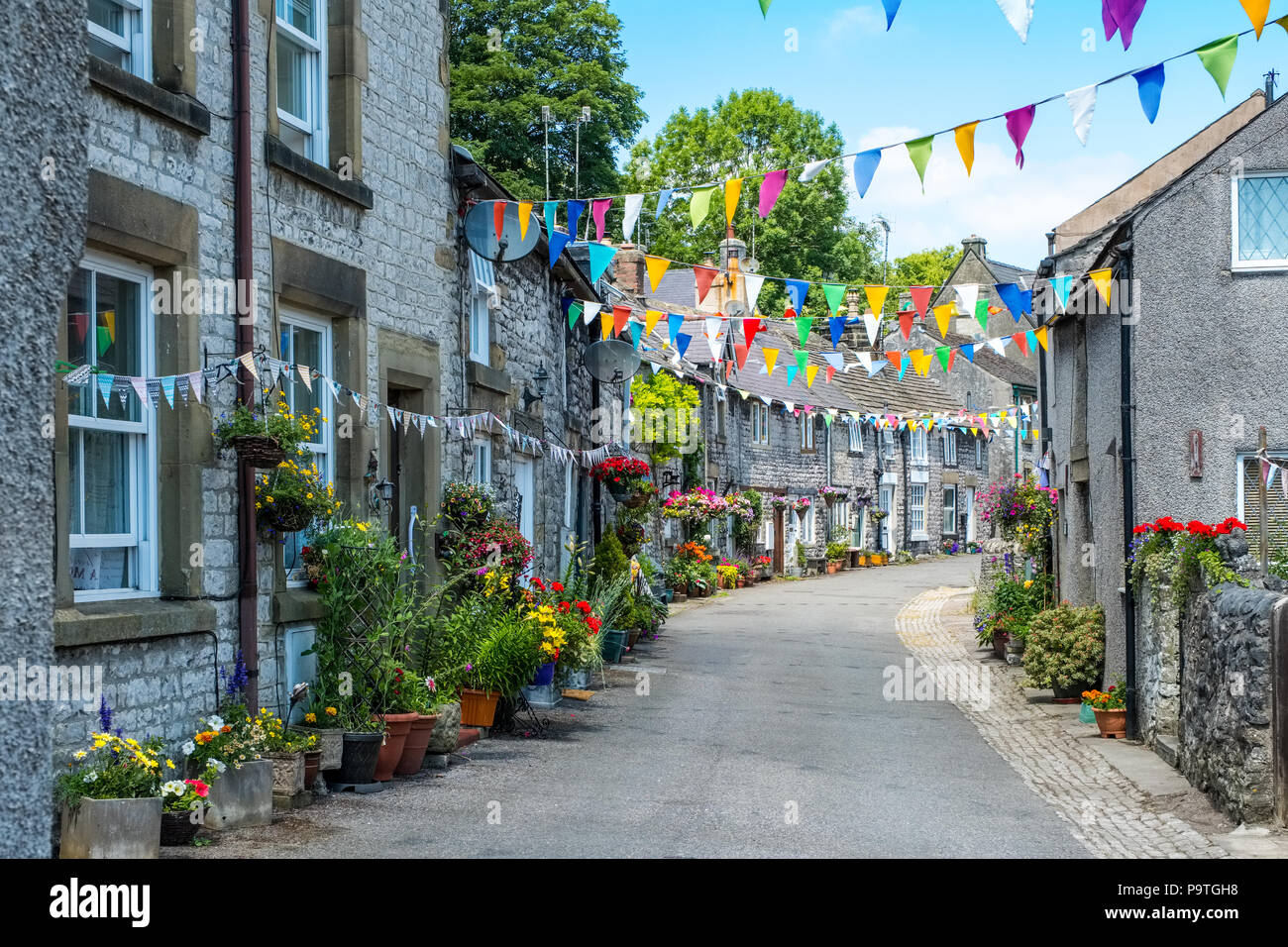 Le village de Tideswell to Peak District, dans le Derbyshire, Royaume-Uni Banque D'Images