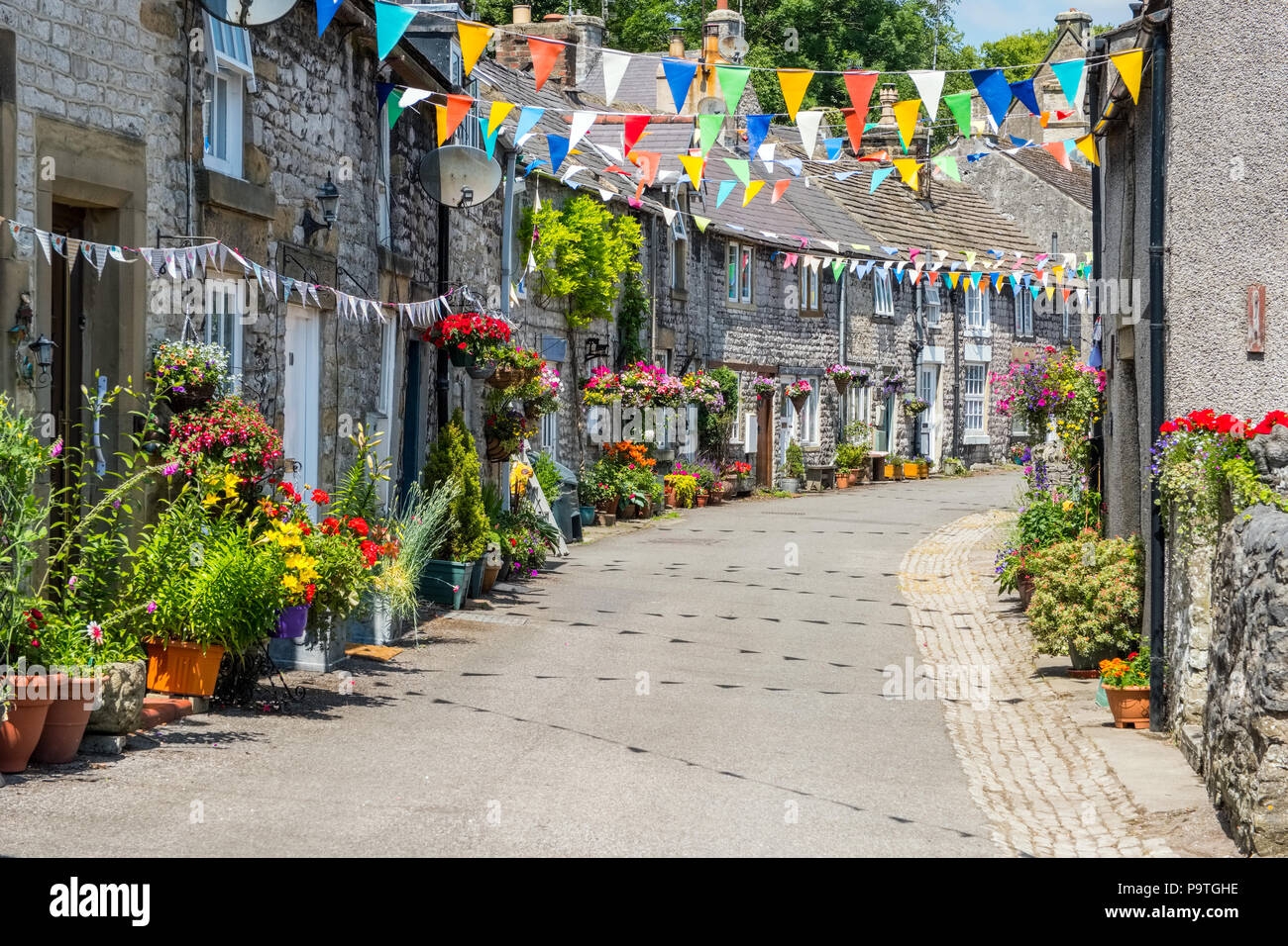 Le village de Tideswell to Peak District, dans le Derbyshire, Royaume-Uni Banque D'Images