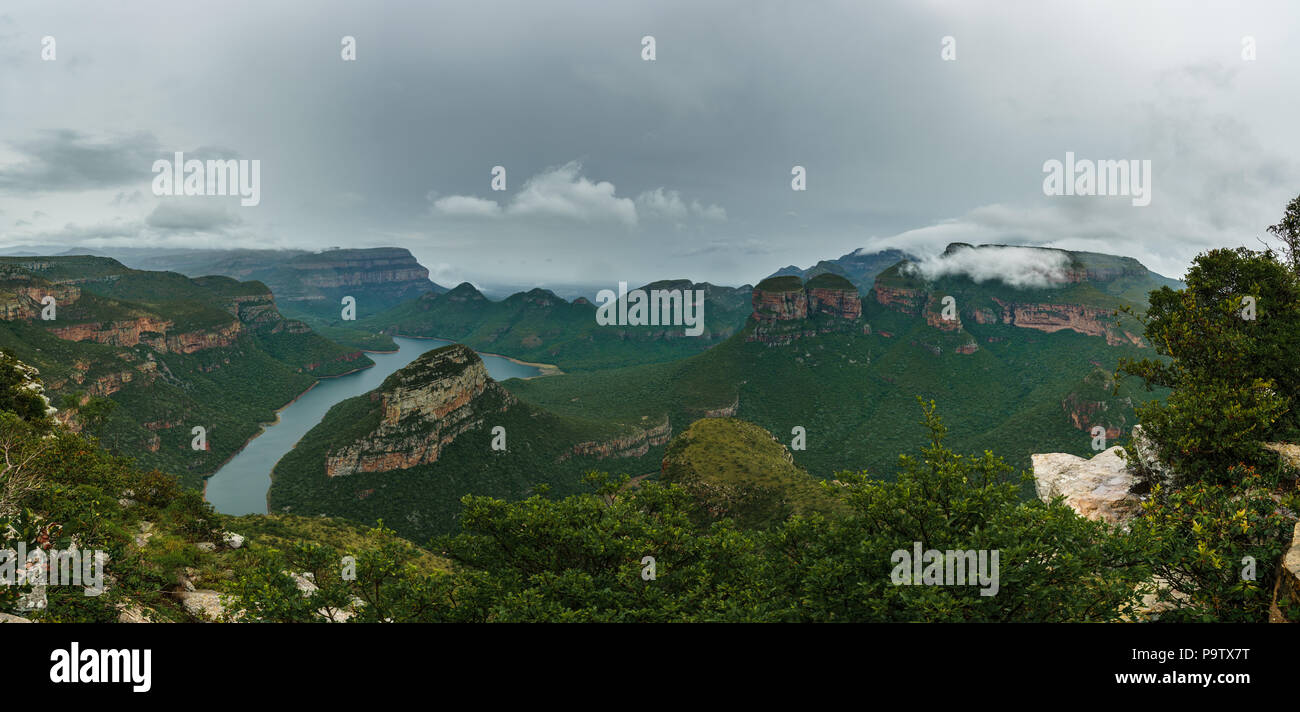 Blyde River Canyon & Trois Rondavels, Blyde River Canyon Nature Reserve, Moremela, Mpumalanga, Afrique du Sud, l'Afrique Banque D'Images