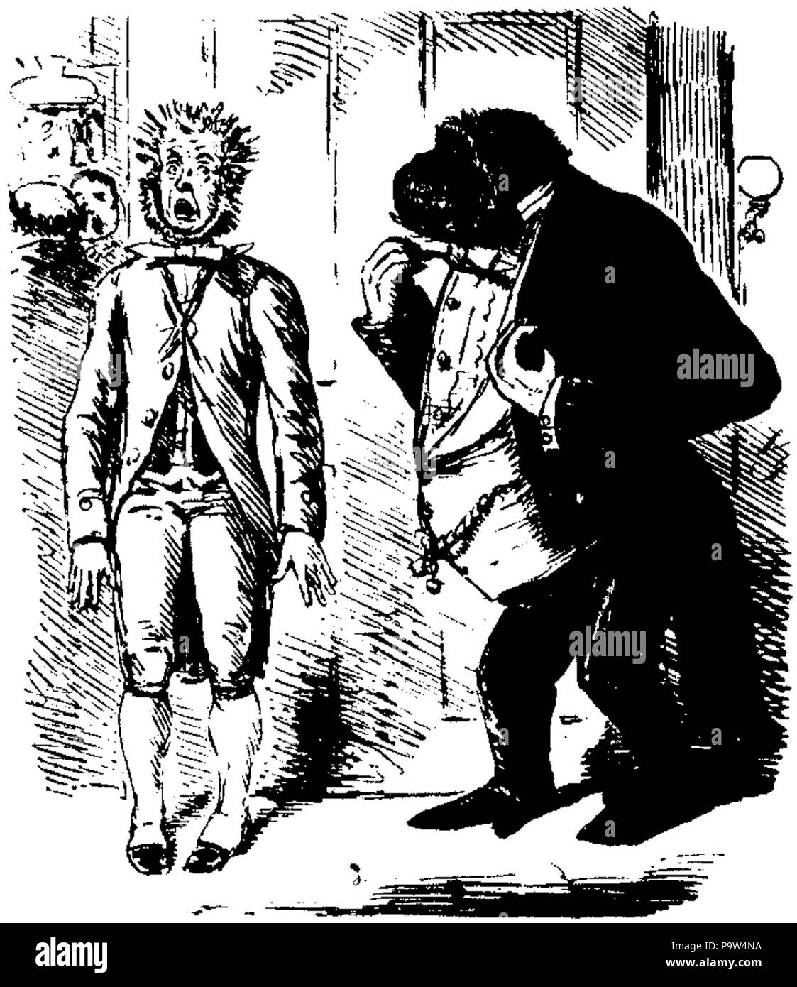 Darwins 372 théorie de l'évolution de la caricature Banque D'Images