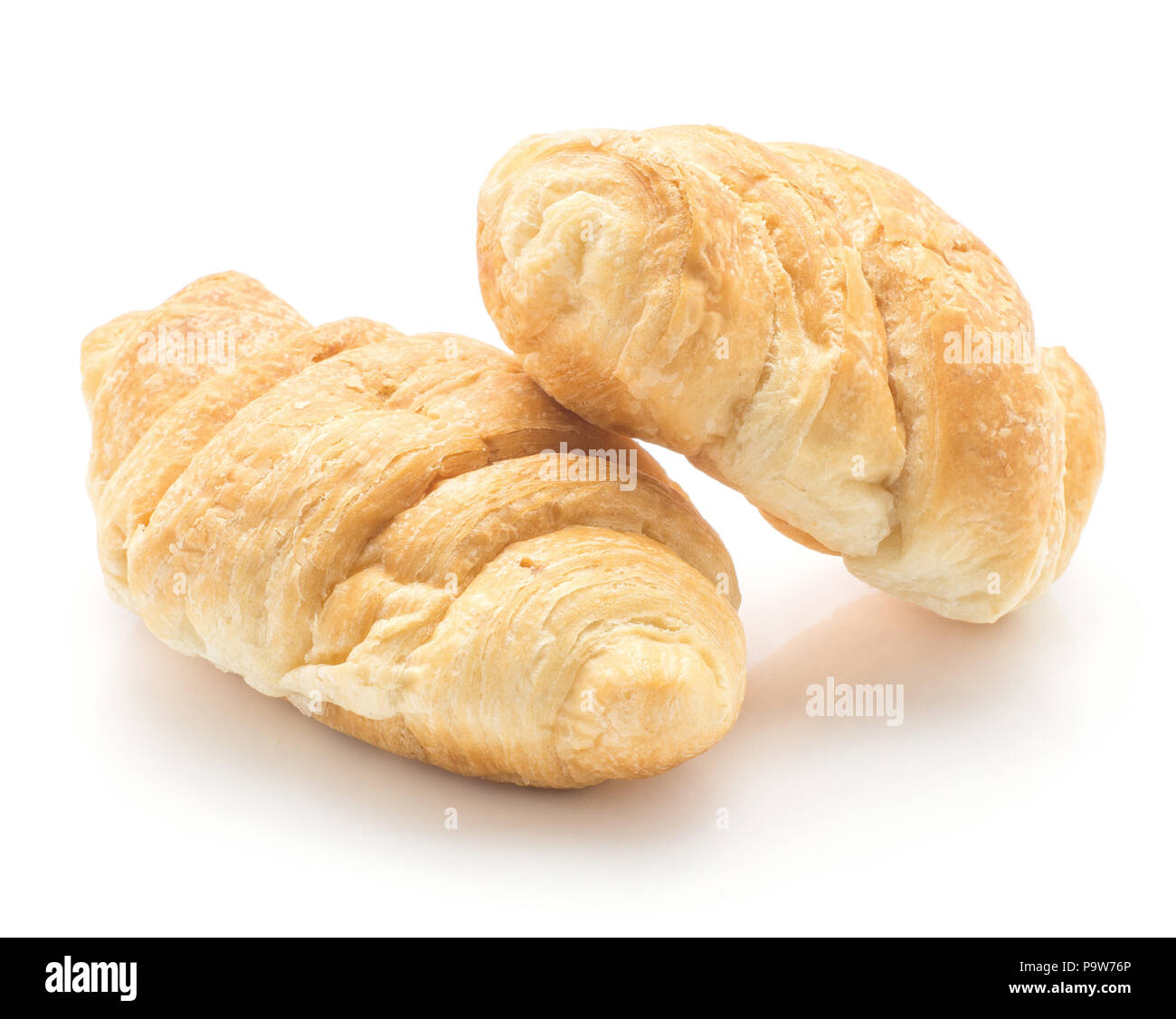 Deux croissants frais ou cornetto isolé sur fond blanc Banque D'Images