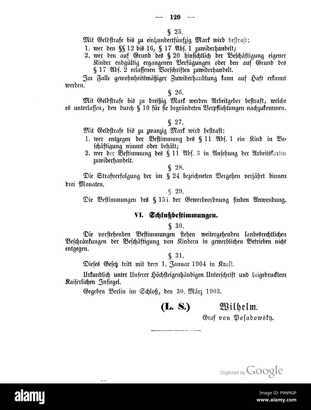 408 014 120 1903 Reichsgesetzblatt Deutsches Banque D'Images