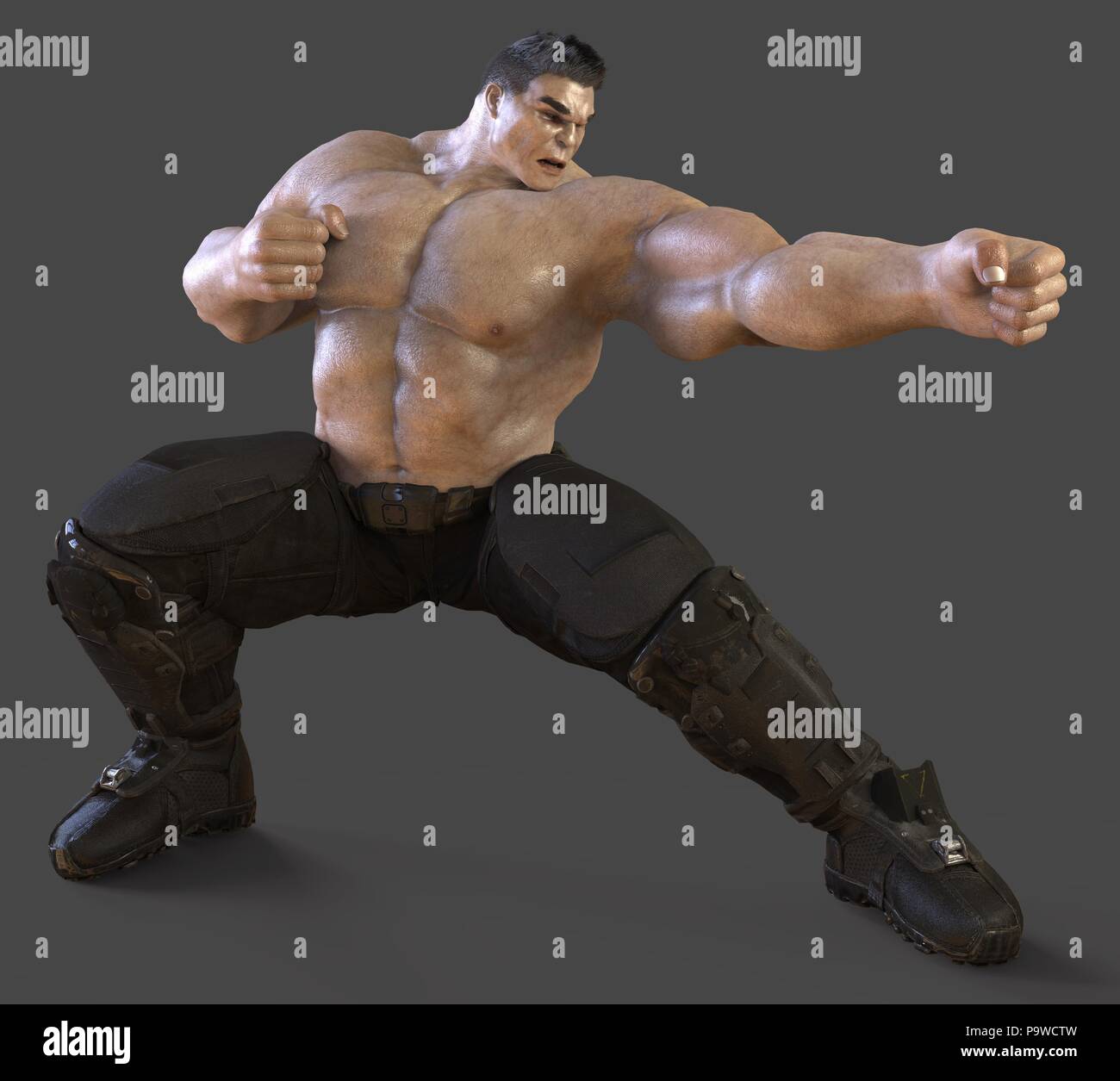 3D Illustration Big Giant isolé sur Gray Banque D'Images