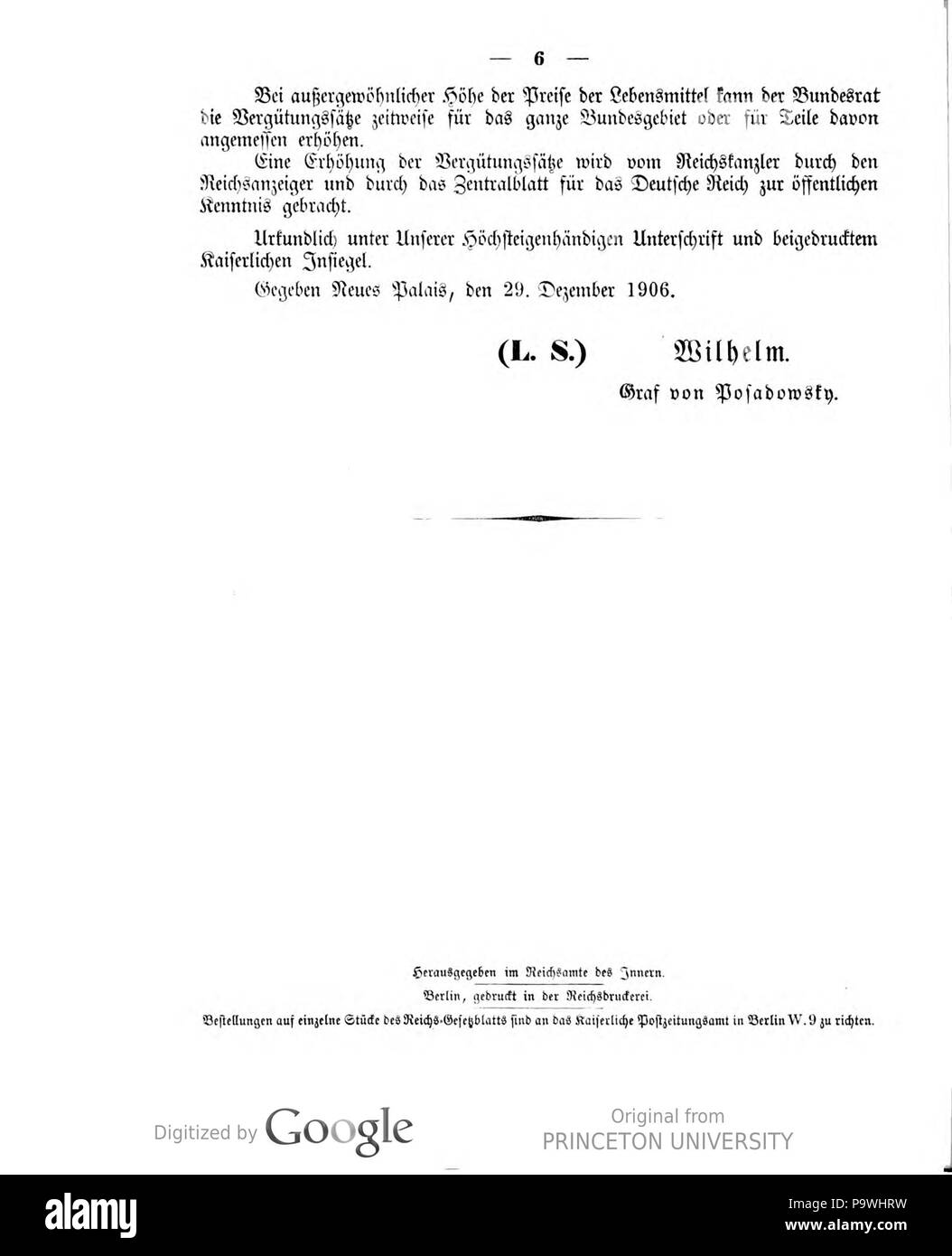 421 002 006 1907 Reichsgesetzblatt Deutsches Banque D'Images