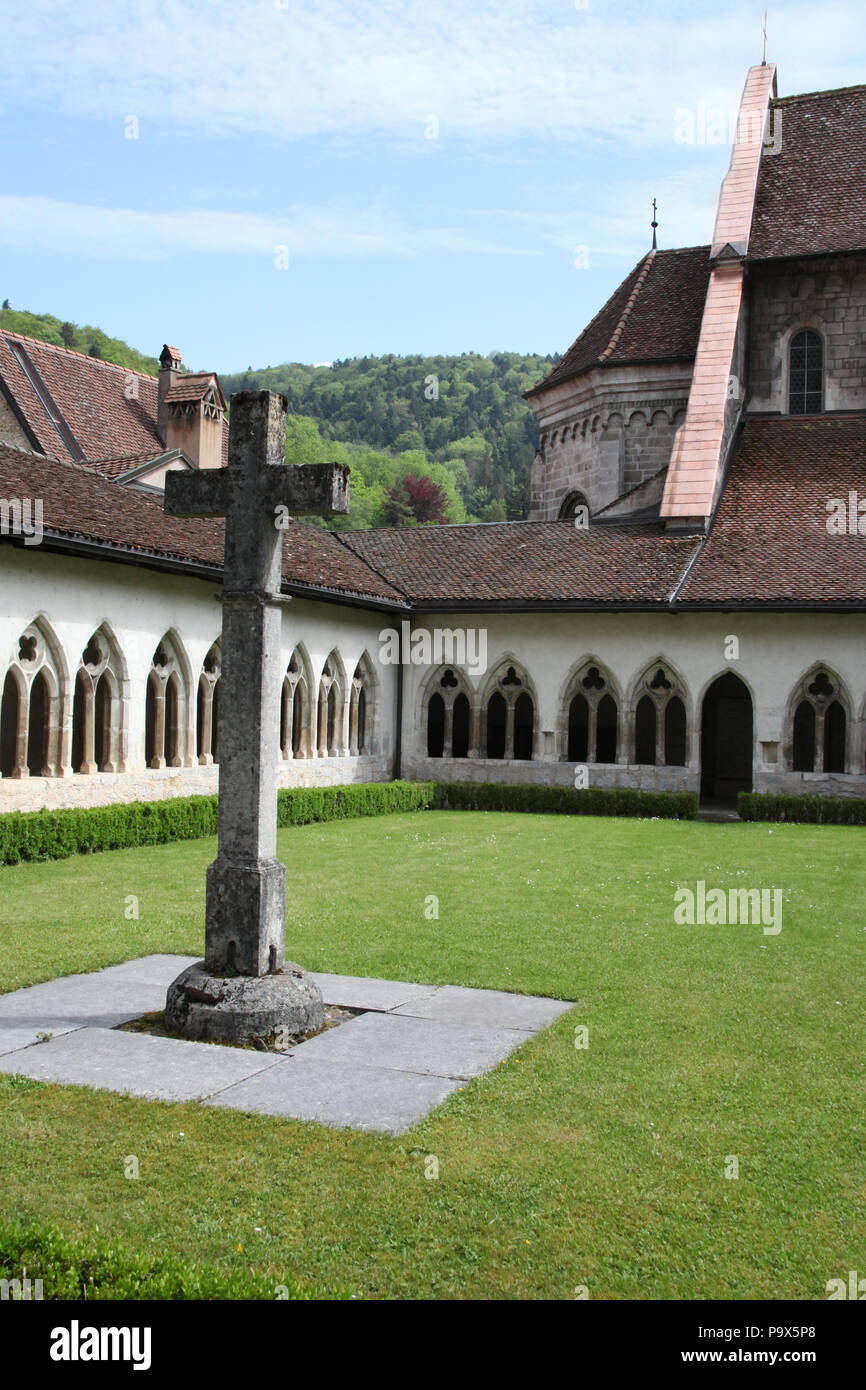 Le monastère de St Ursanne, Jura, Franches-montagnes, Suisse. Banque D'Images