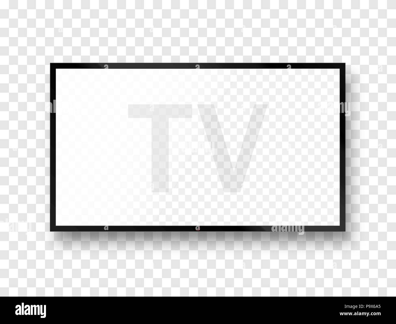 Écran plat lcd. isolé immersive. La télévision en blanc. Vector illustration. Illustration de Vecteur
