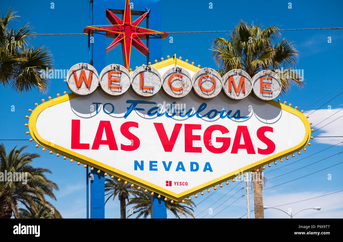 Signe de Las Vegas, Las Vegas, Nevada, USA Banque D'Images
