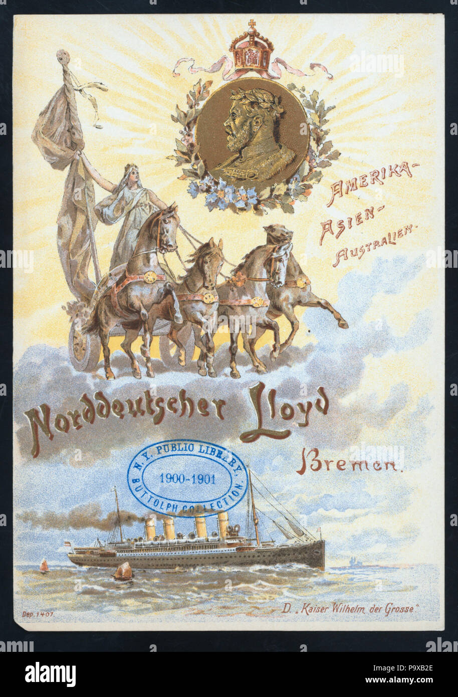 Le dîner (554 détenus par la NORDDEUTSCHER LLOYD BREMEN) (at) SS Kaiser Wilhelm Der Grosse (SS ;) (NYPL Hadès-273656-467071) Banque D'Images