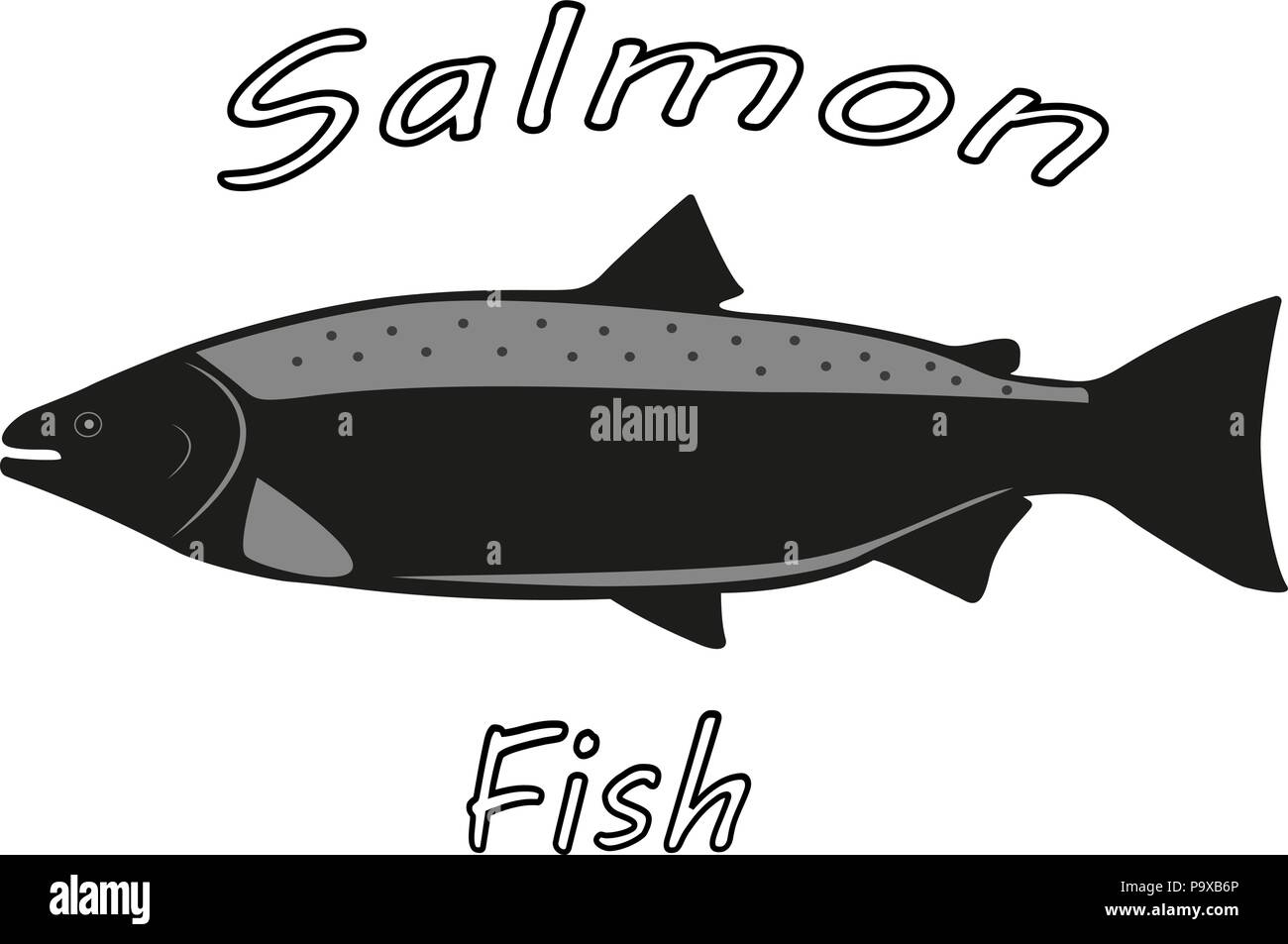 Vector illustration d'un poisson Saumon Illustration de Vecteur