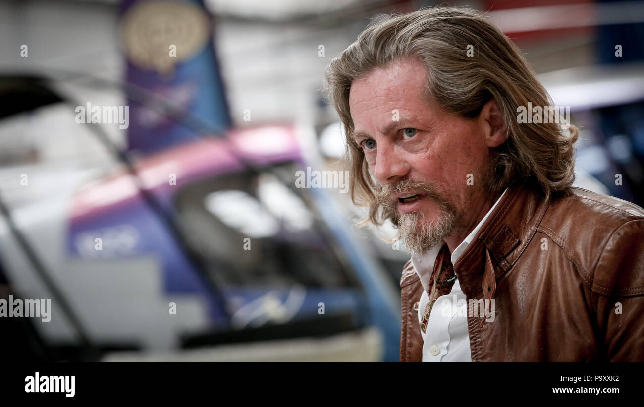 Quentin Smith aka Captain Q - un pilote d'hélicoptère de renommée mondiale, un record Guinness, 2x Champion du Monde de voltige aérienne en hélicoptère, pionnier de W Banque D'Images