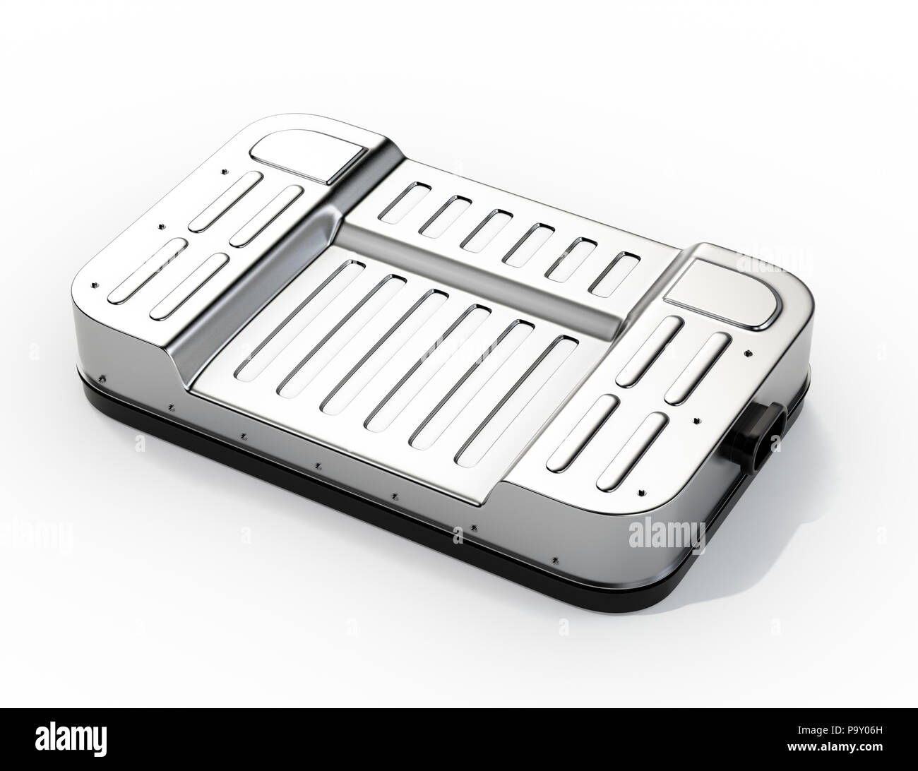 Pack batterie de la voiture électrique générique sur fond noir. Le rendu 3D image. Banque D'Images